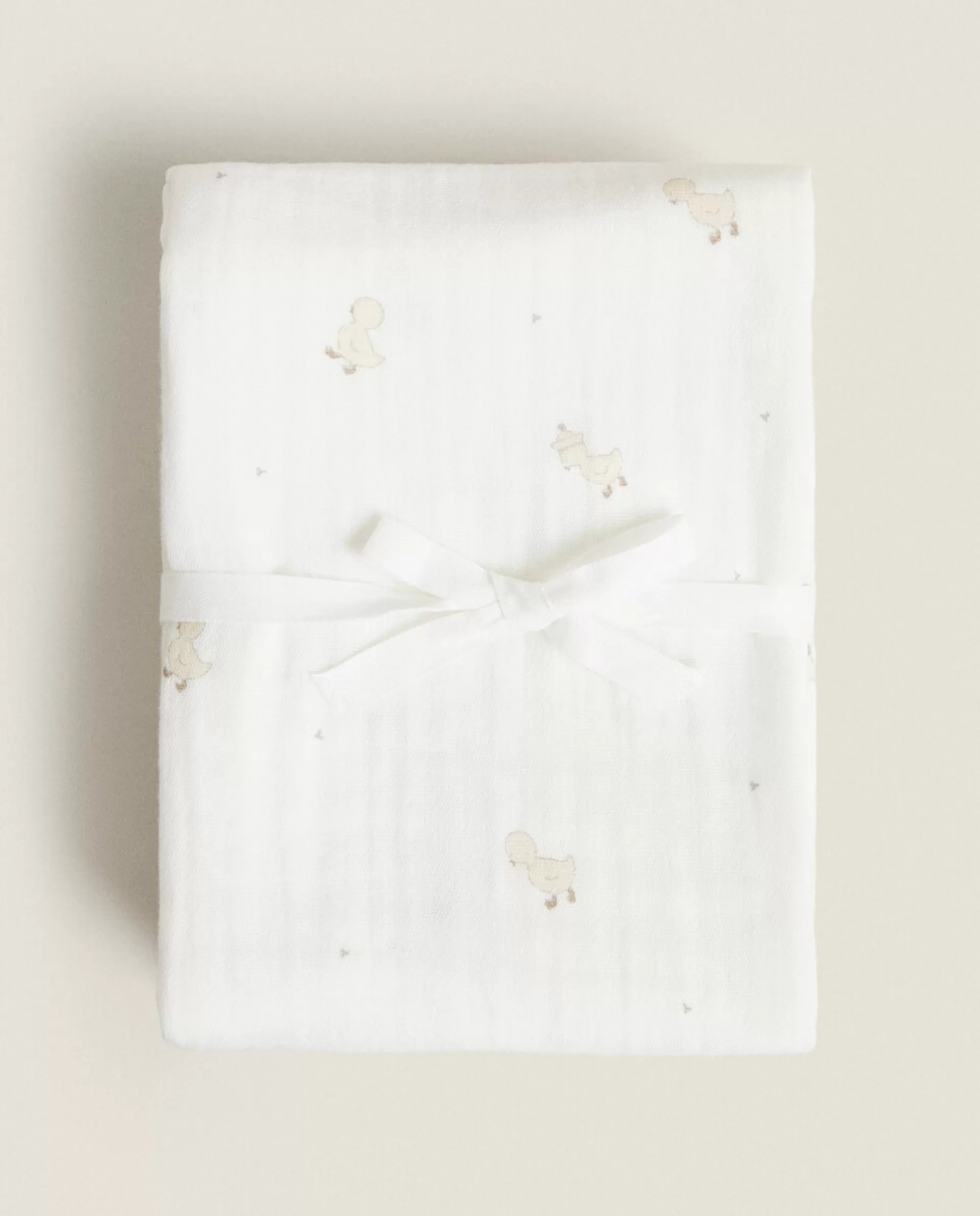 ZARA Home Duck Muslin Cloth (Pack Of 3) Oyster White Fashion