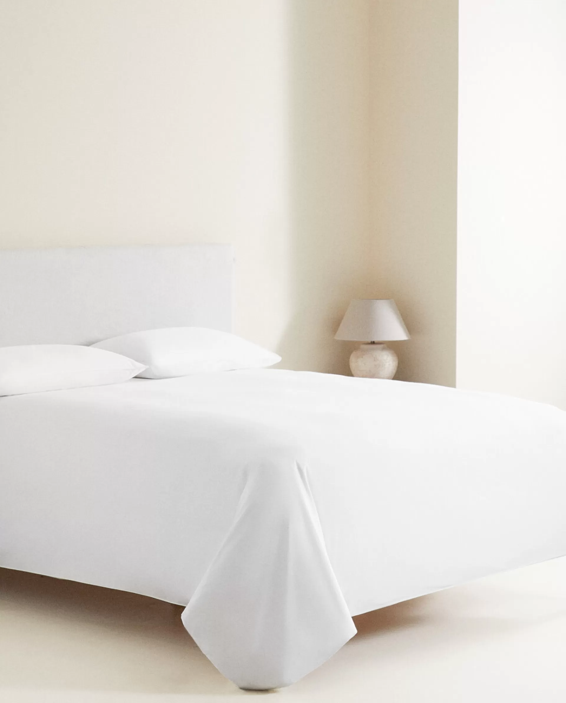 ZARA Home Duvet Cover With Colored Piping Detail Cream Sale