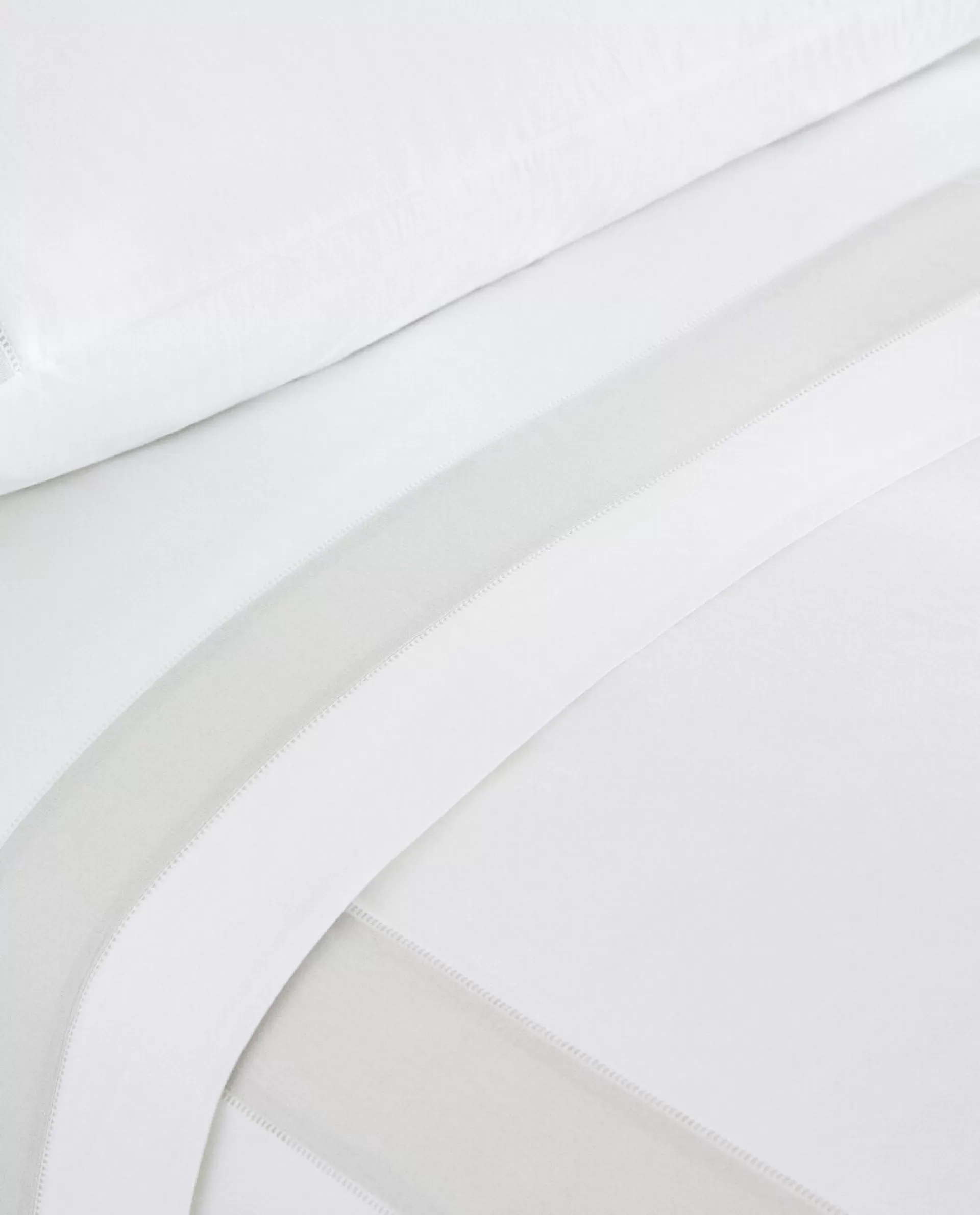 ZARA Home Duvet Cover With Linen Border White Sale