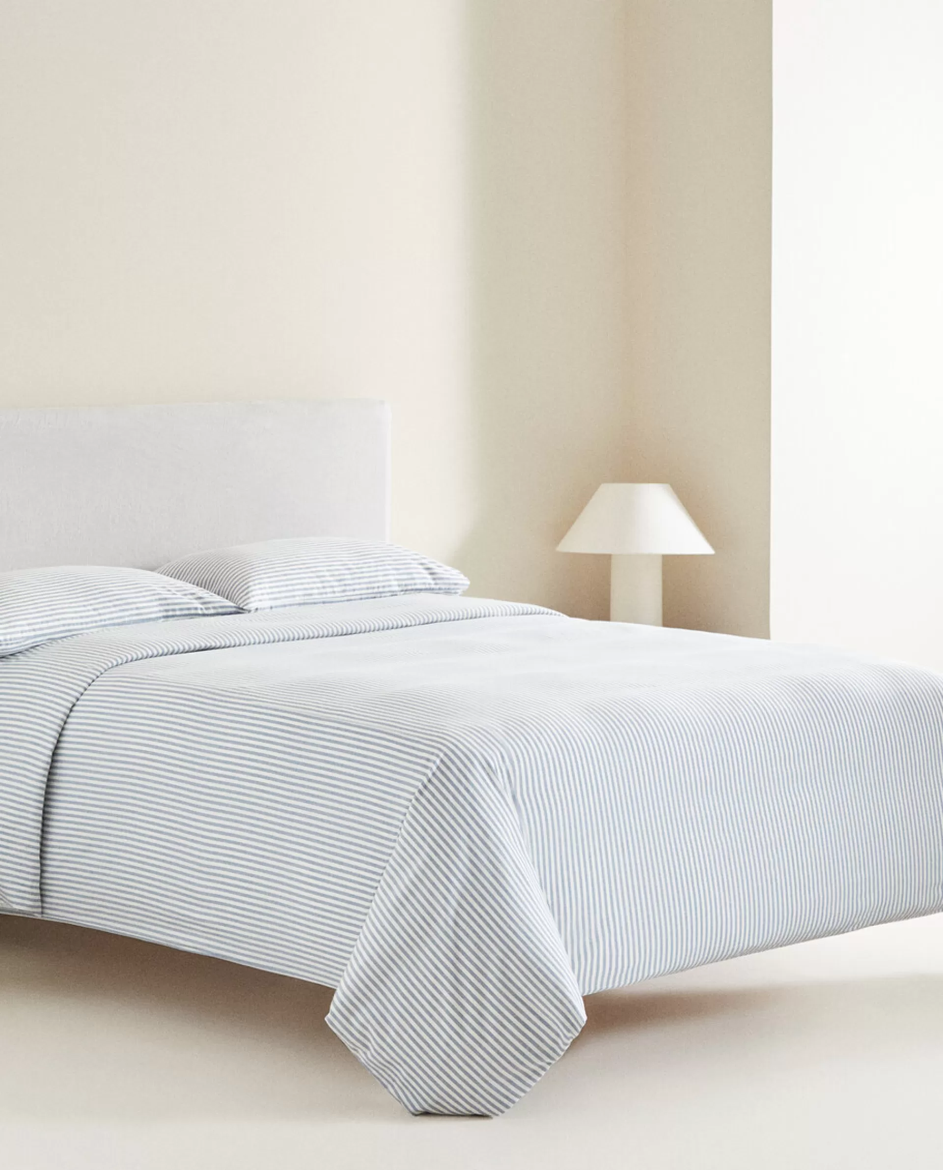 ZARA Home Duvet Cover With Narrow Stripes Blue Sale