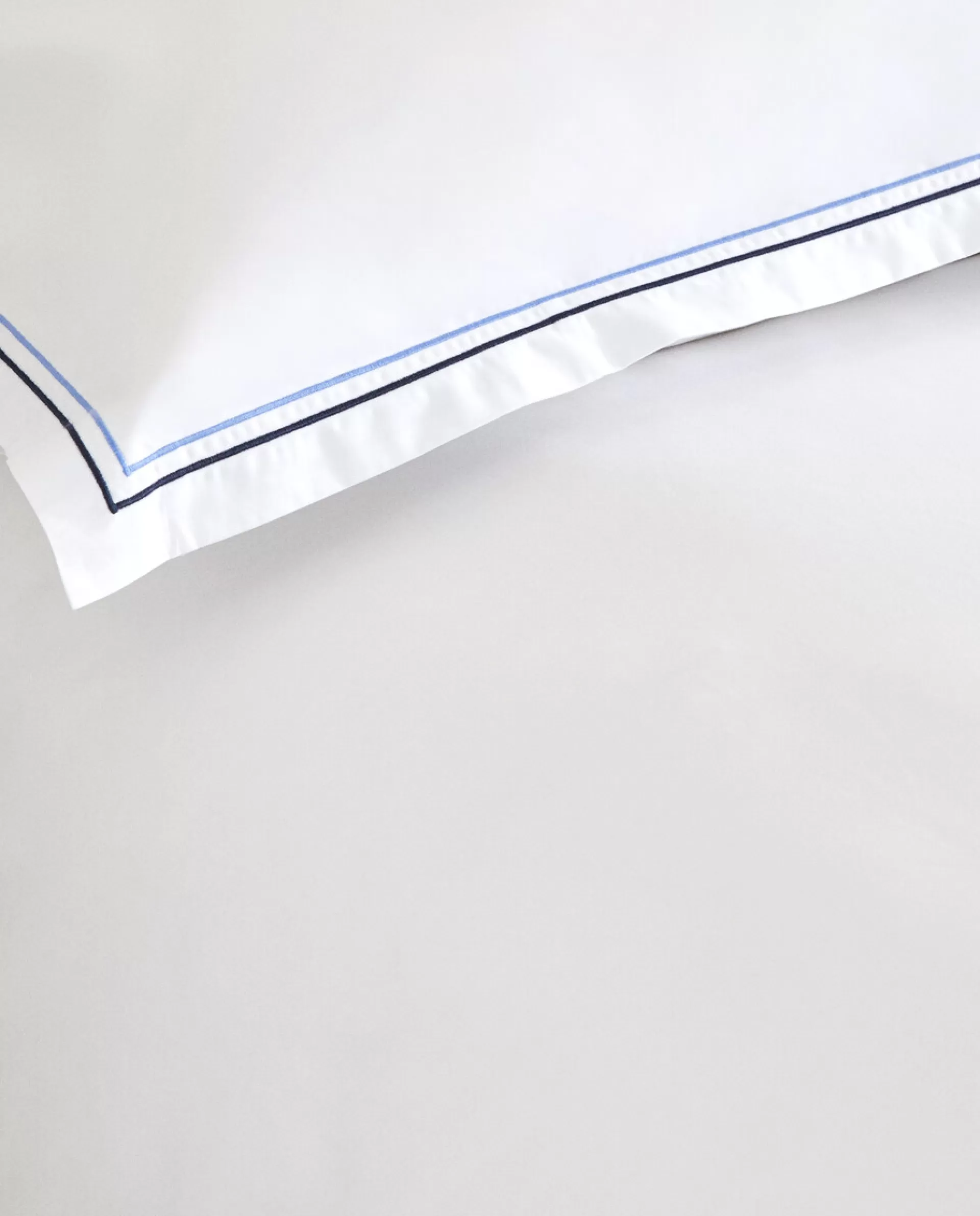 ZARA Home Duvet Cover With Two Embroidered Lines Blue Cheap