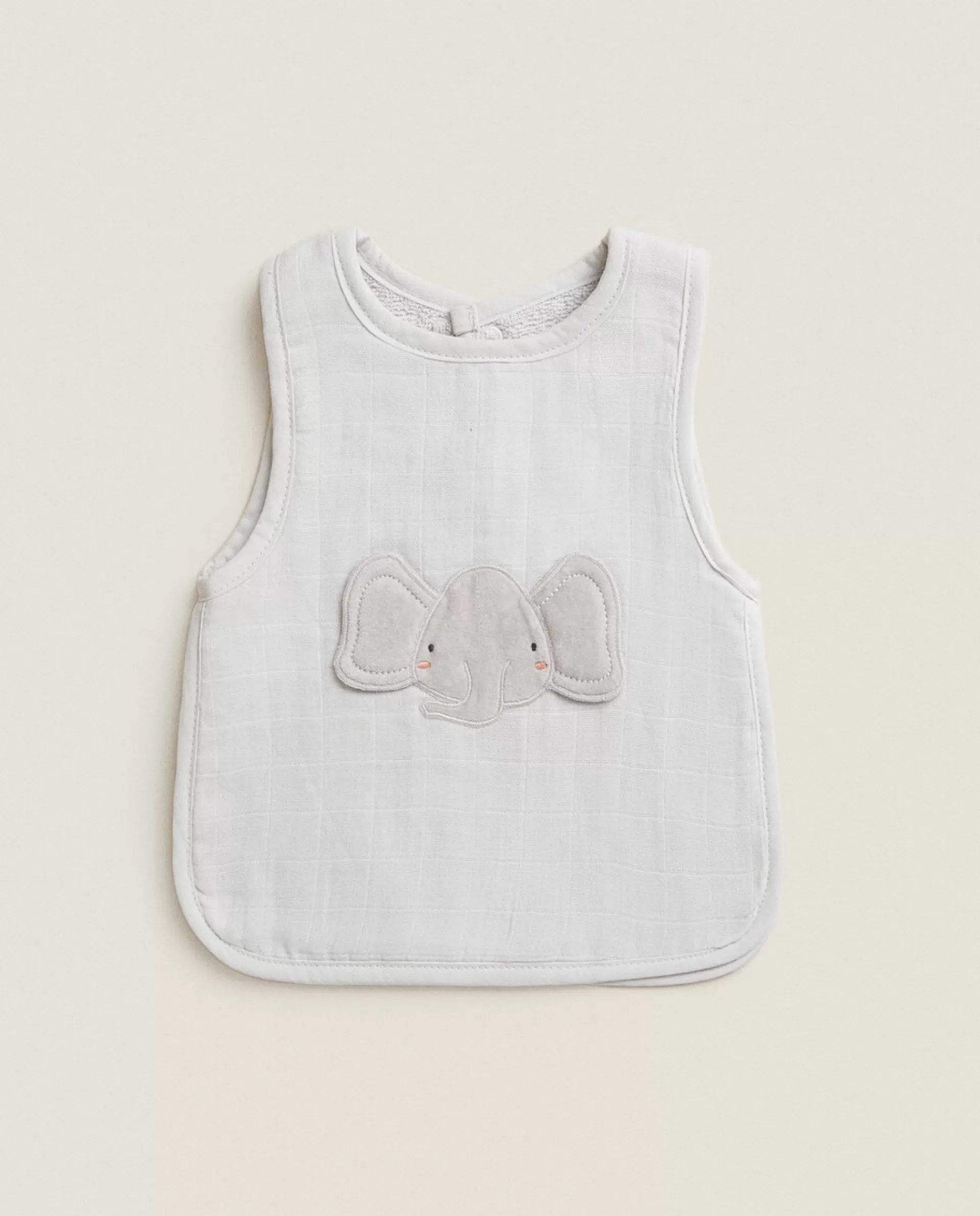 ZARA Home Elephant Cotton Terrycloth Bib Grey Best