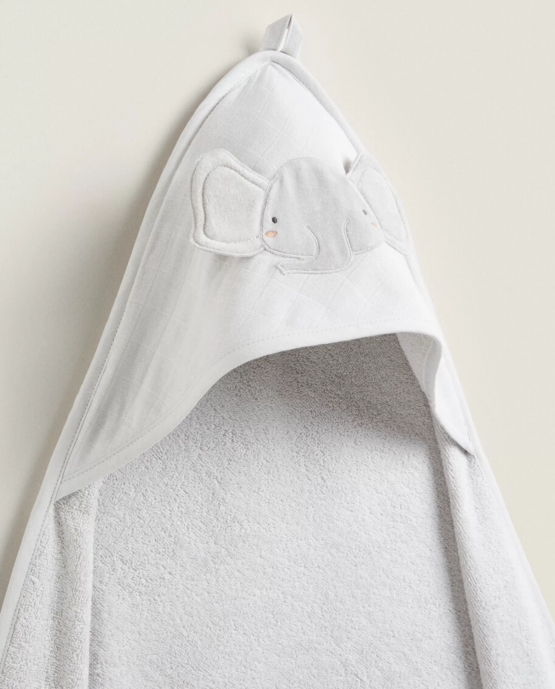 ZARA Home Elephant Cotton Terrycloth Cape Grey Cheap
