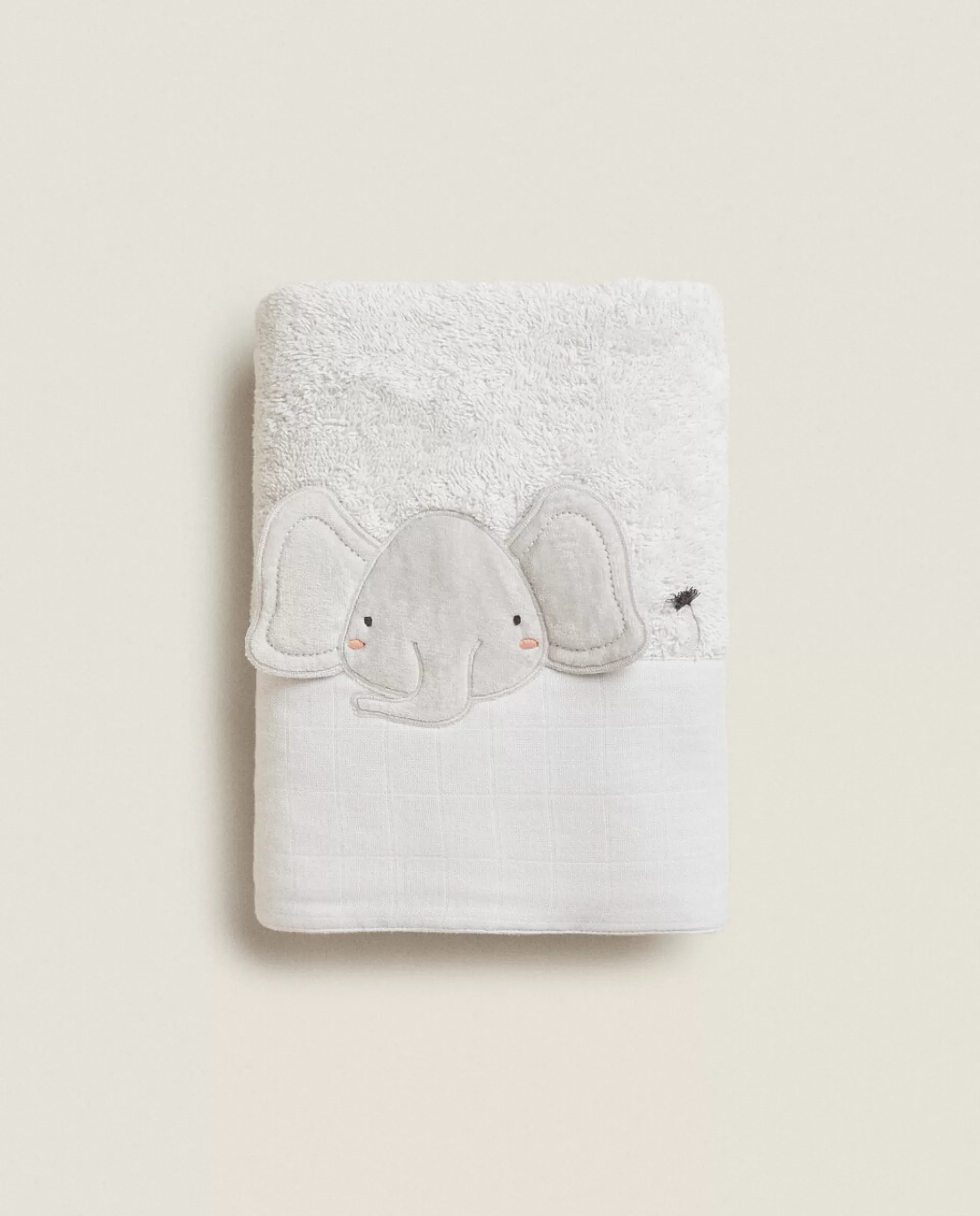 ZARA Home Elephant Cotton Terrycloth Towel Grey Fashion