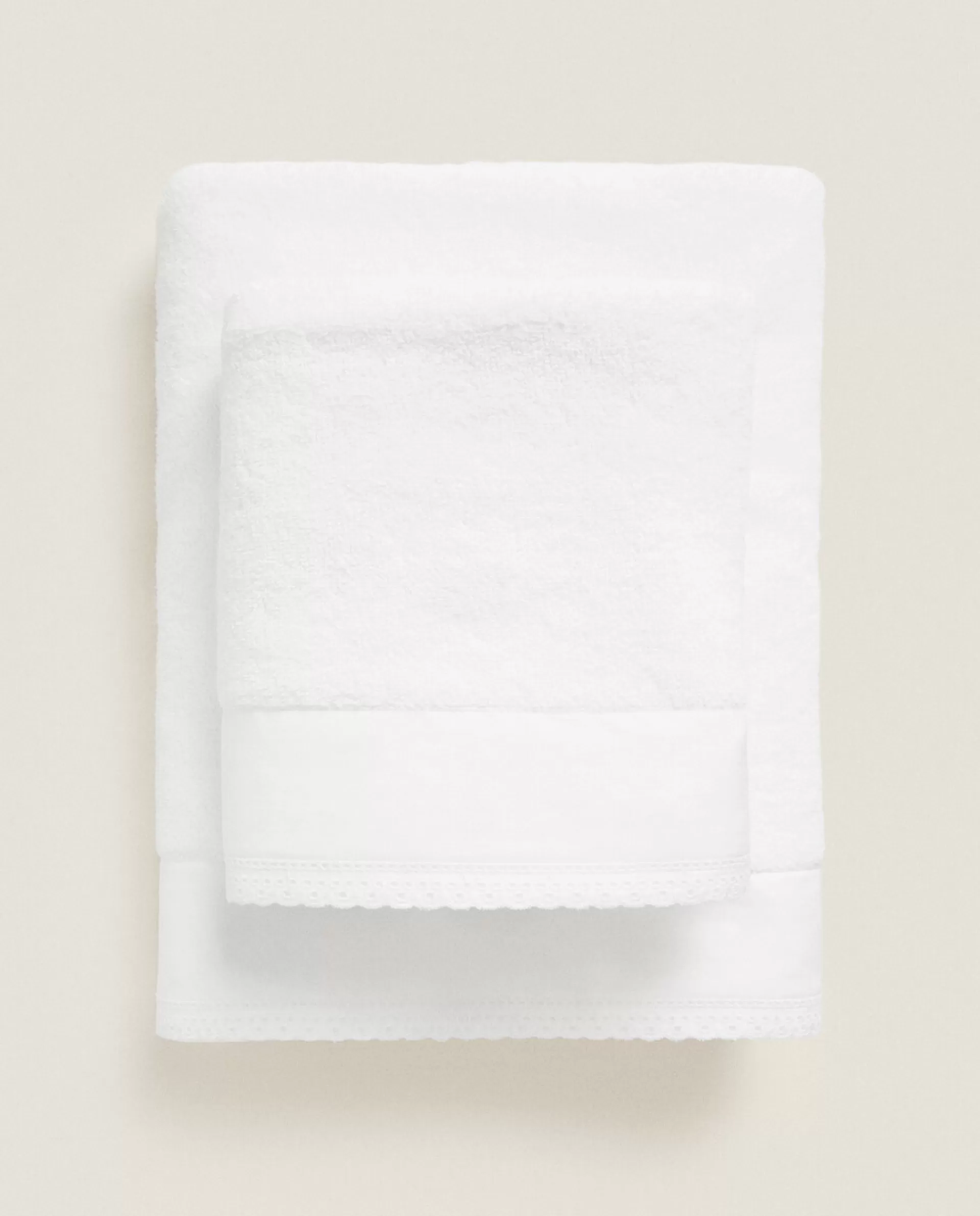 ZARA Home Embroidered Border Towel White Best Sale