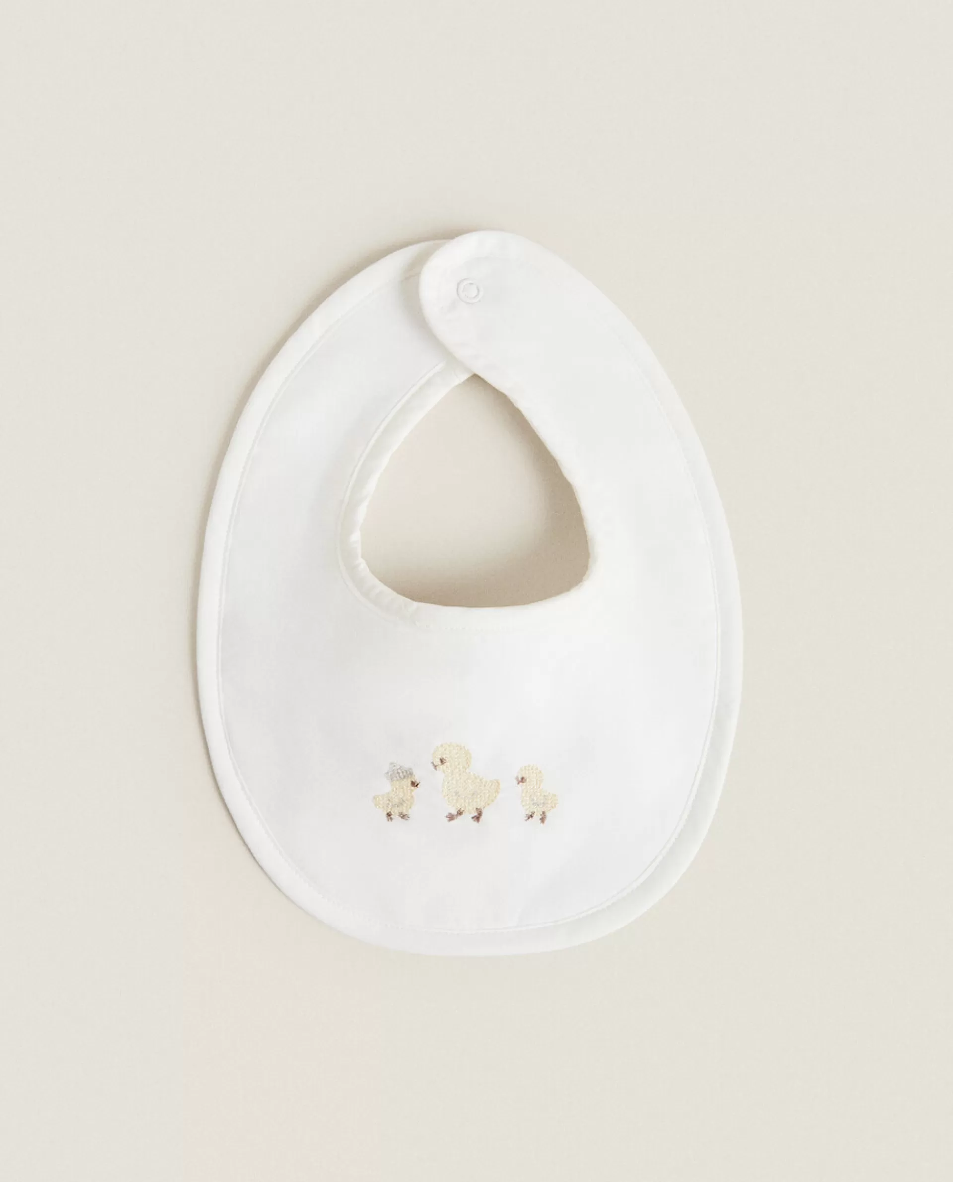 ZARA Home Embroidered Duck Bib White Online