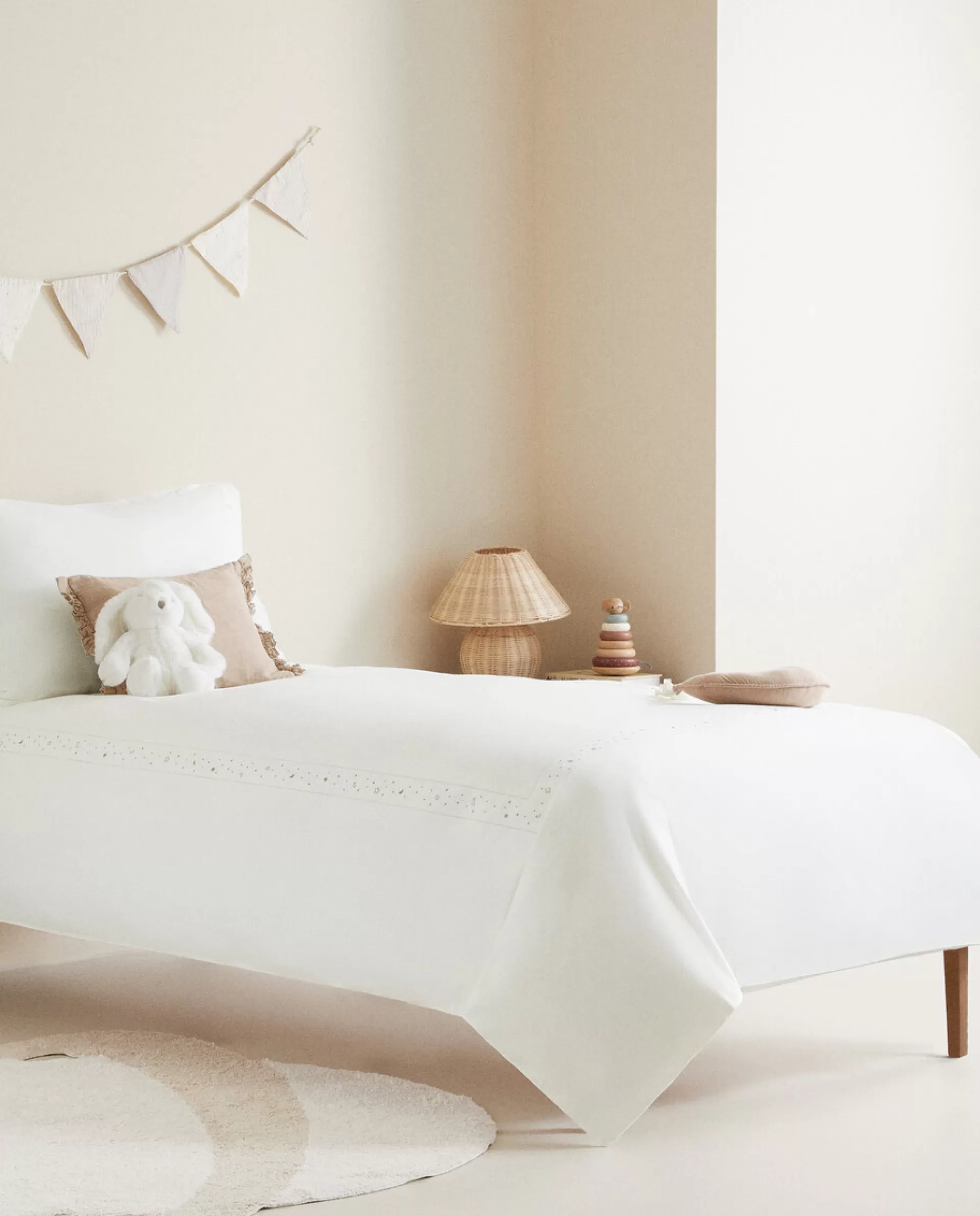 ZARA Home Embroidered Moons And Stars Duvet Cover Taupe Cheap