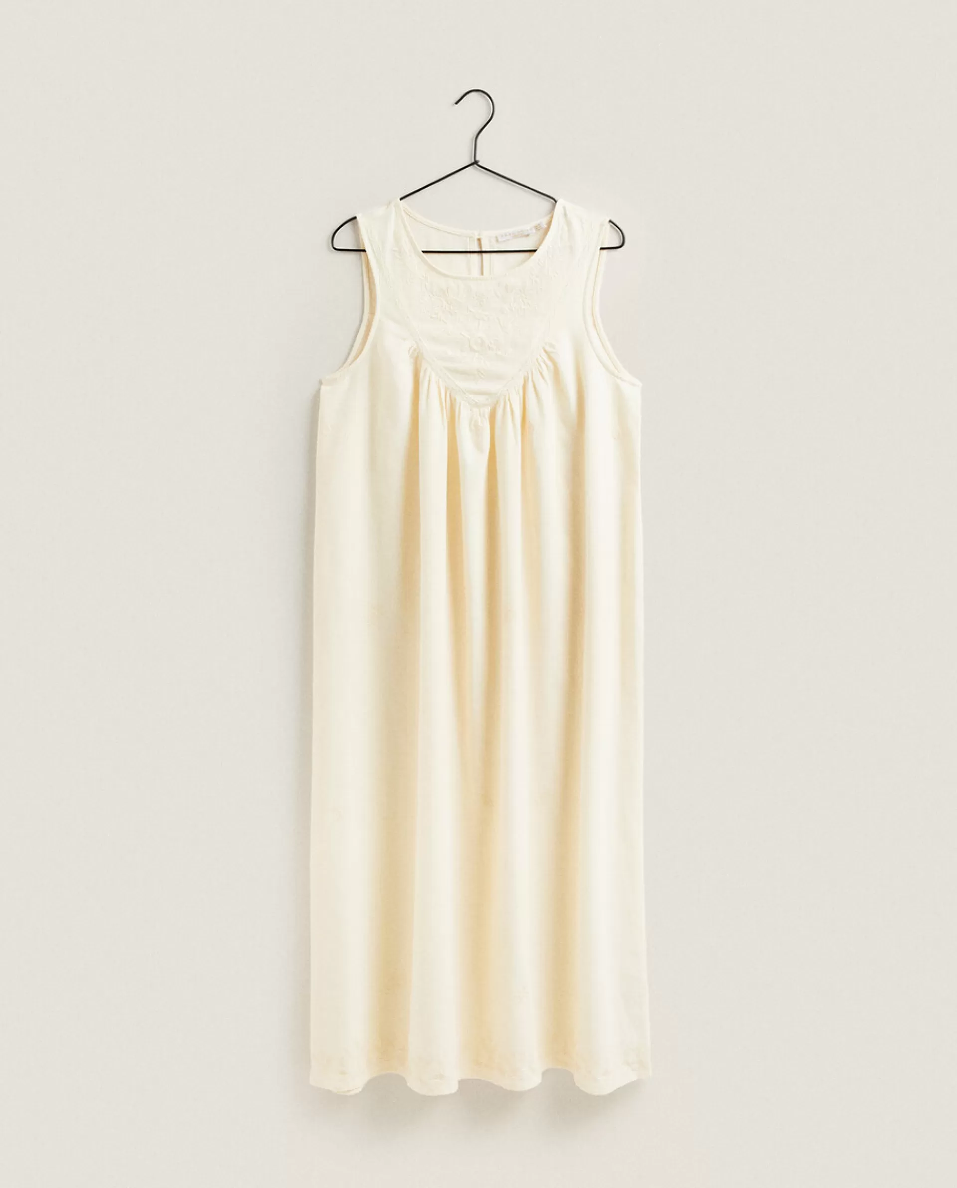 ZARA Home Embroidered Nightgown Cream Hot