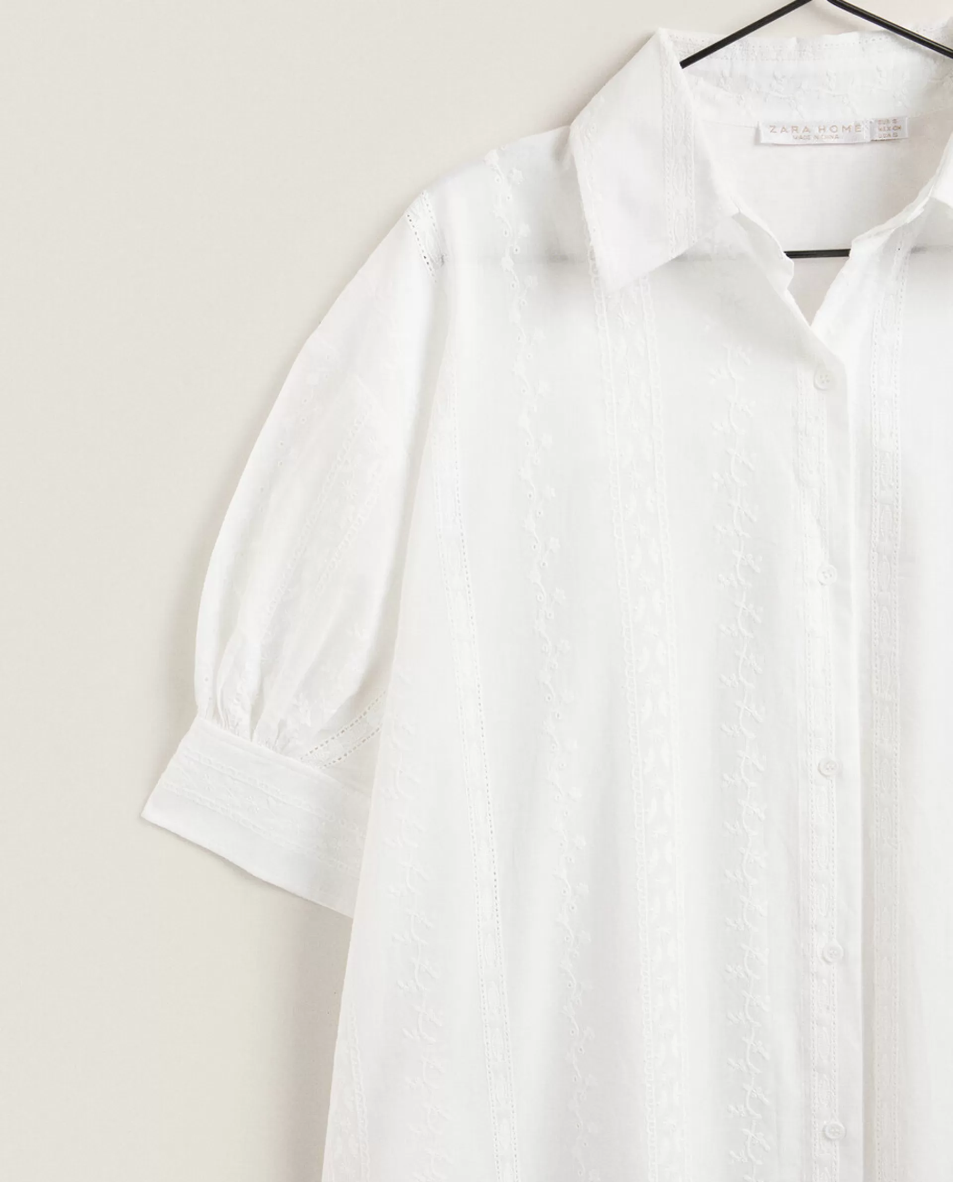 ZARA Home Embroidered Nightgown White Outlet