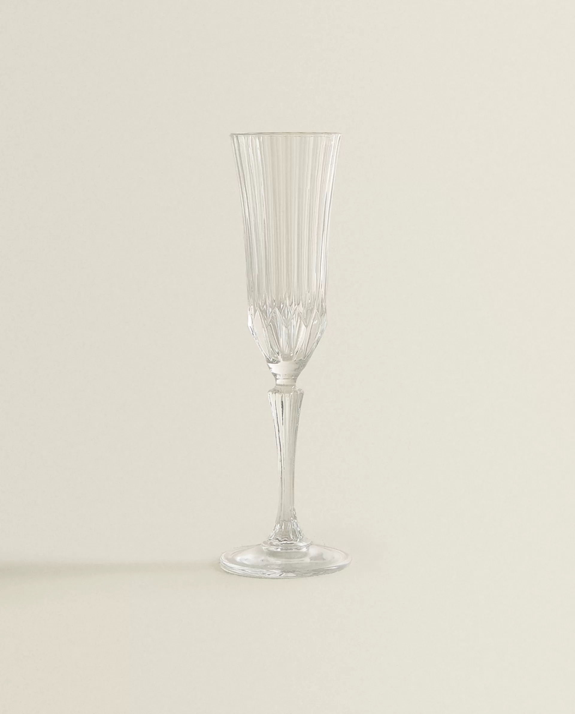 ZARA Home Engraved Crystalline Wine Glass Transparent Discount