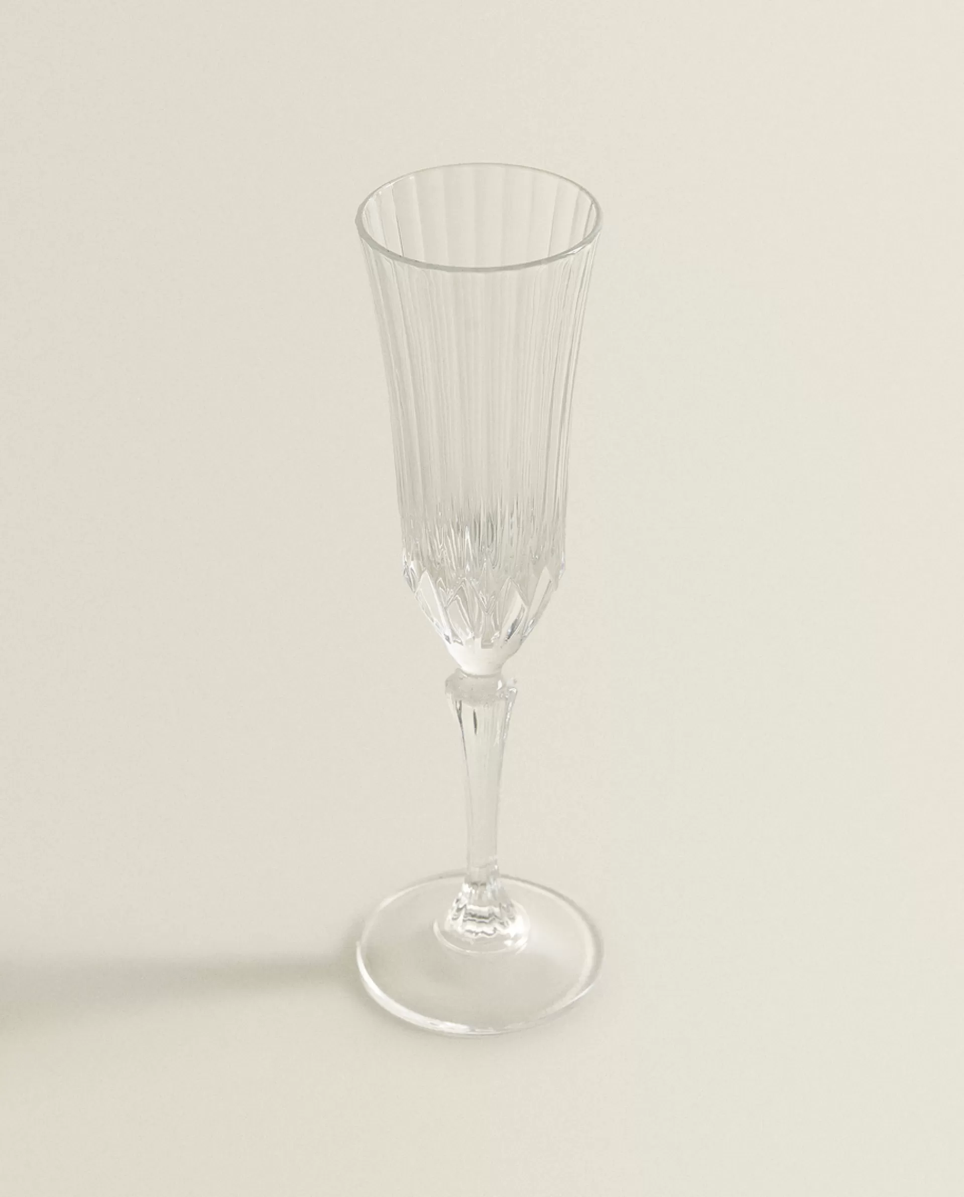 ZARA Home Engraved Crystalline Wine Glass Transparent Discount