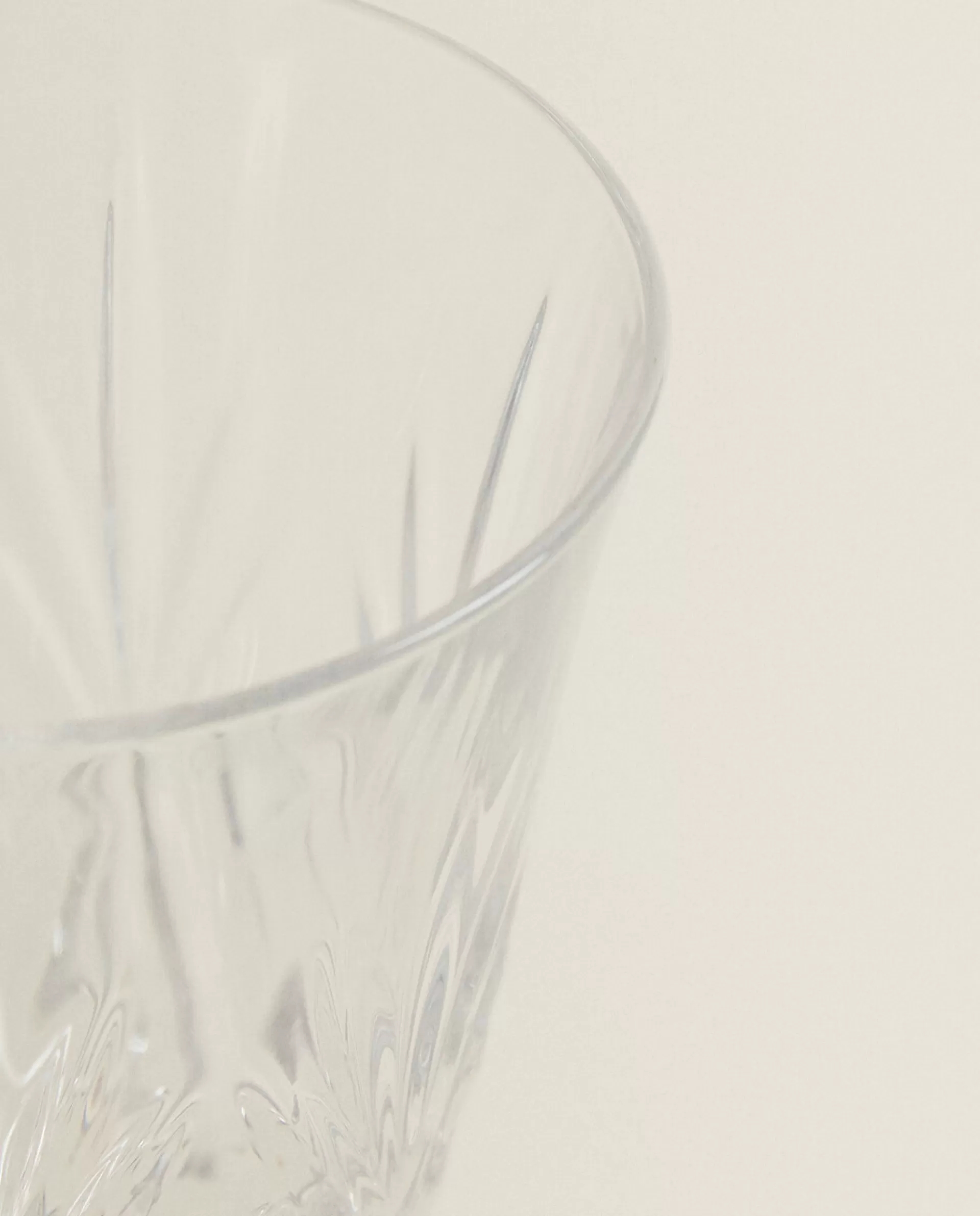 ZARA Home Engraved Crystalline Wine Glass Transparent Discount