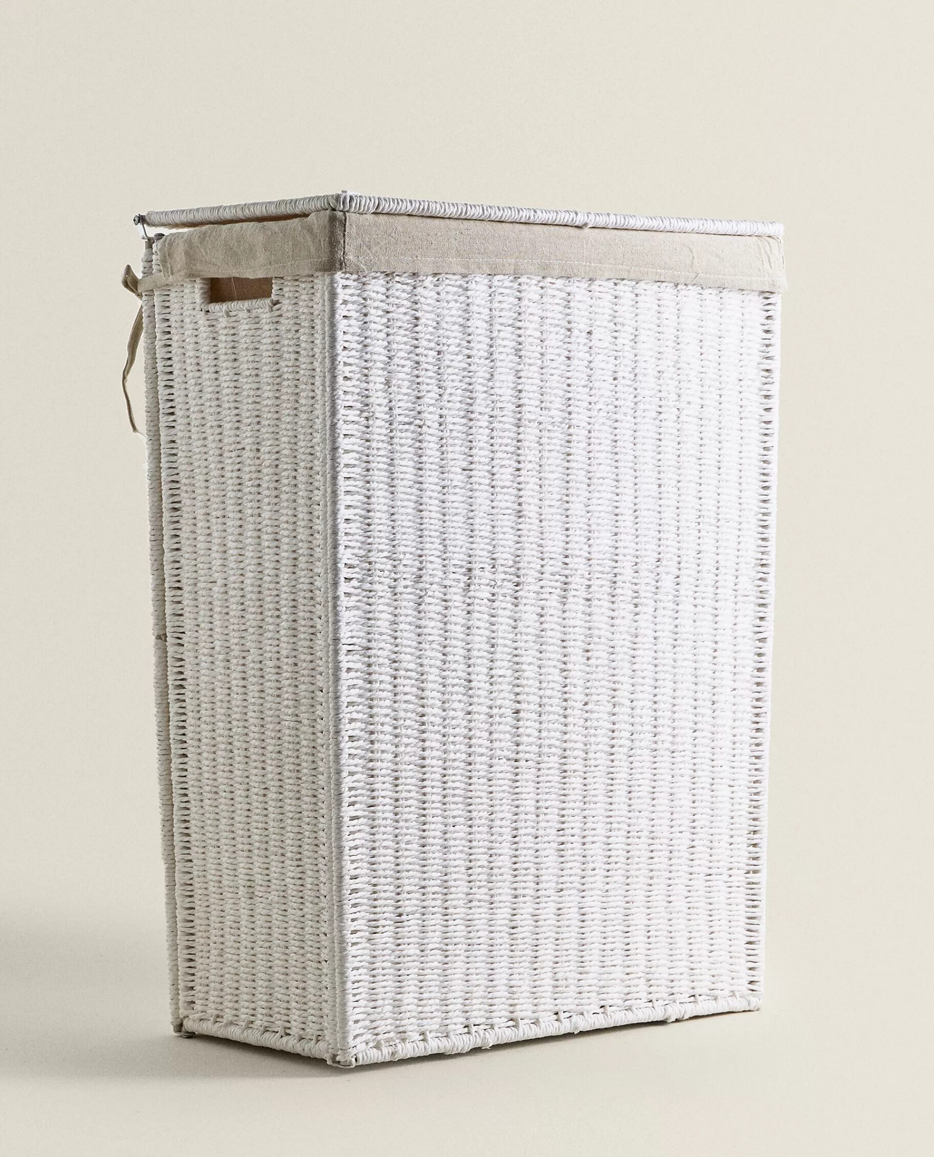 ZARA Home Fabric-Lined Laundry Hamper White Best