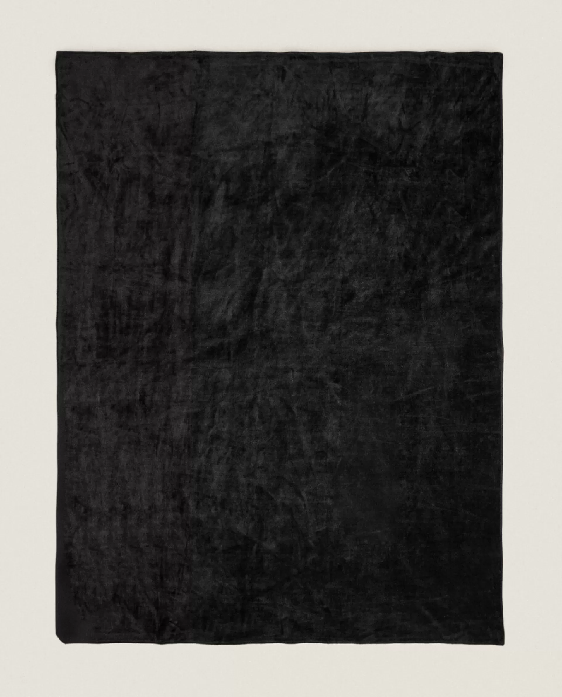 ZARA Home Faux Fur Blanket Black Flash Sale