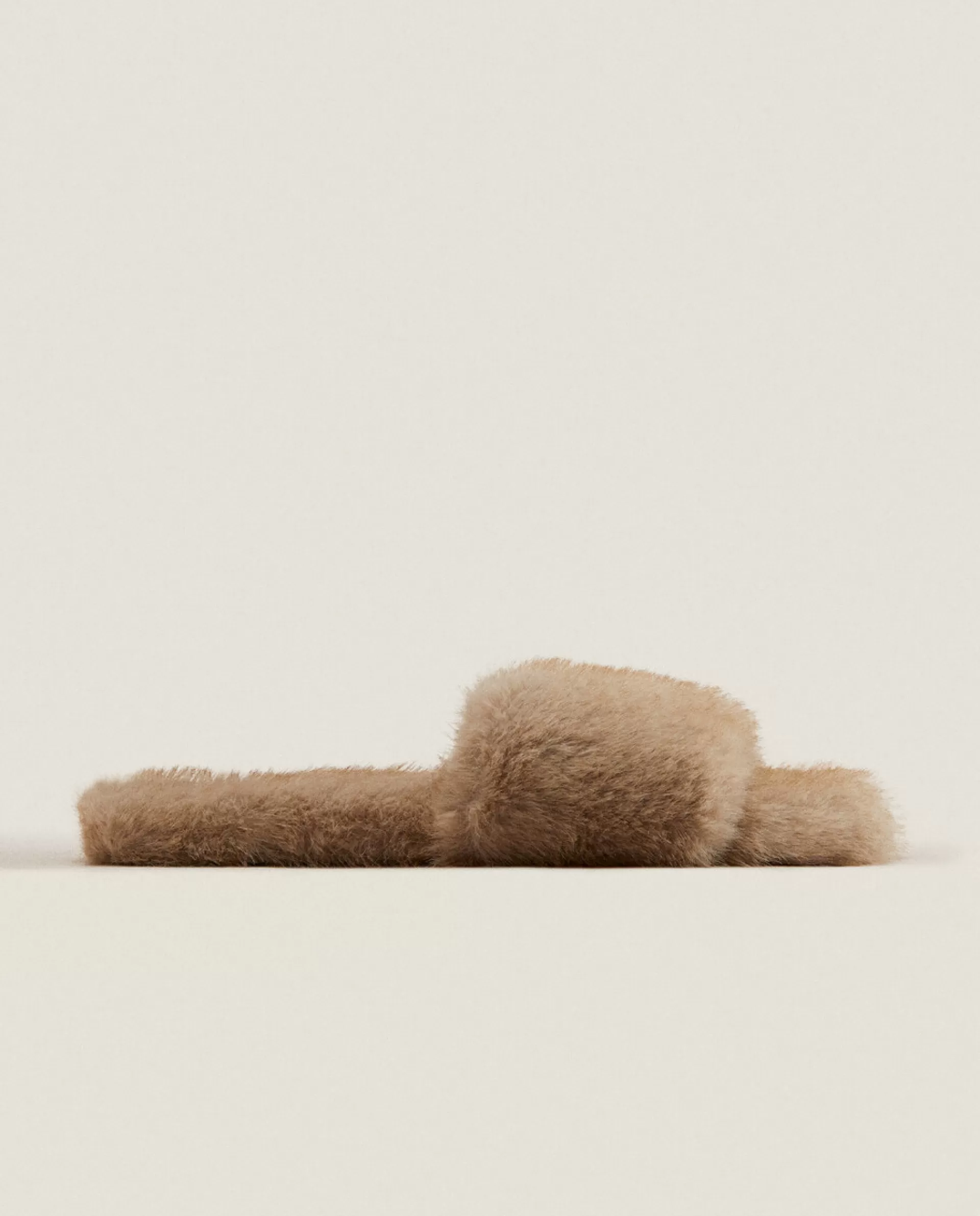 ZARA Home Faux Fur Slider Slippers Mole Cheap