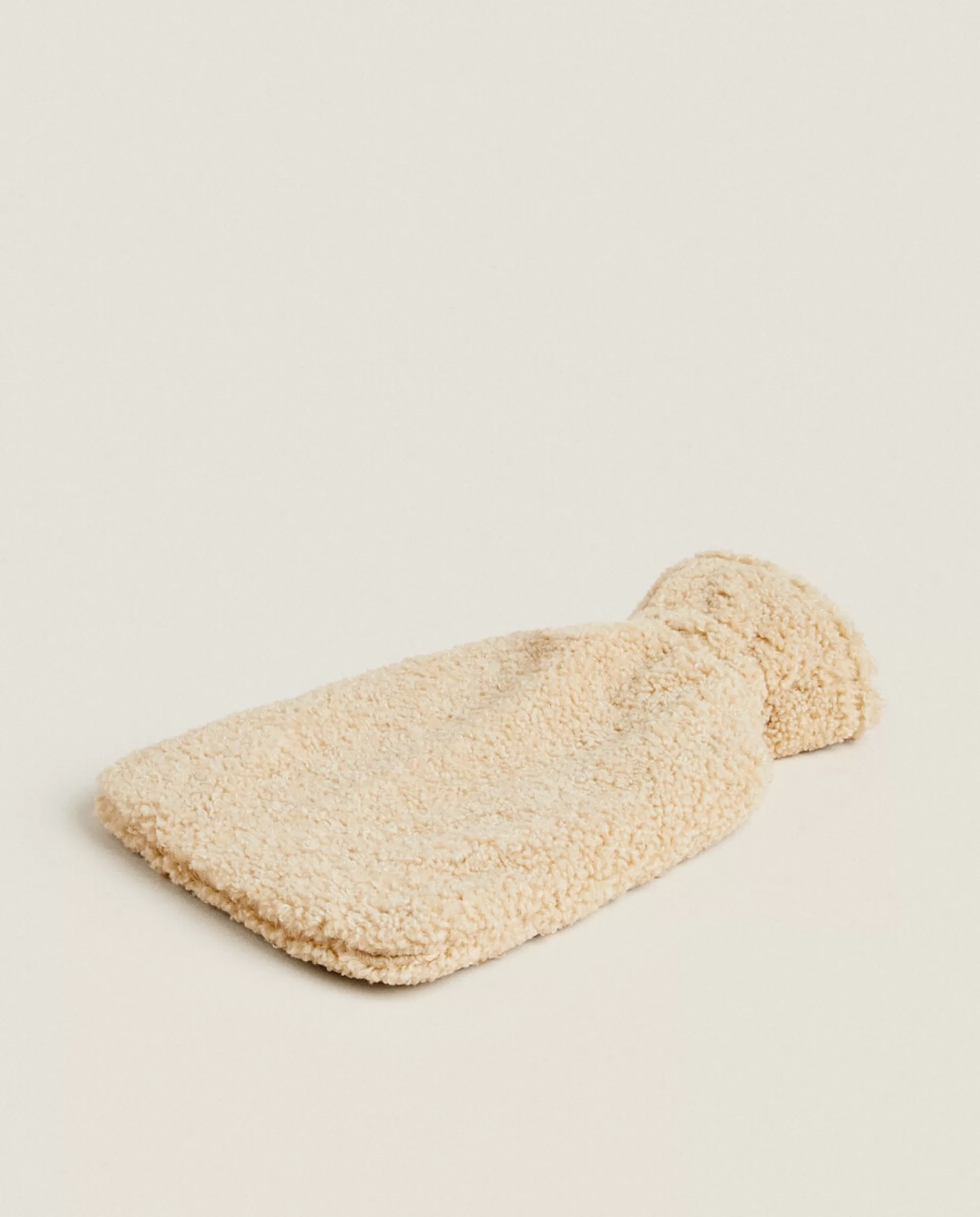 ZARA Home Faux Shearling Water Bottle Beige Outlet