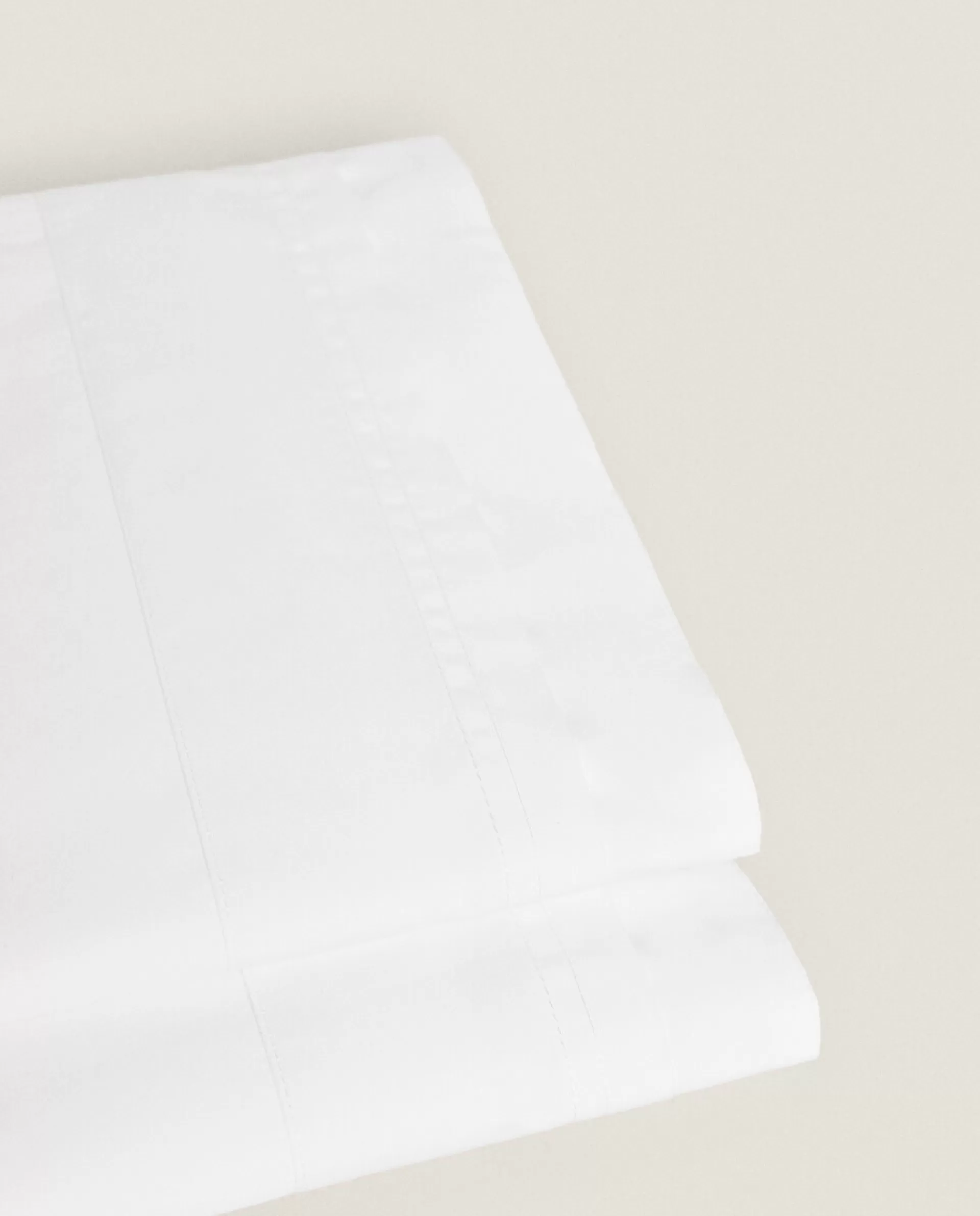ZARA Home Flat Sheet With Double Backstitching White New
