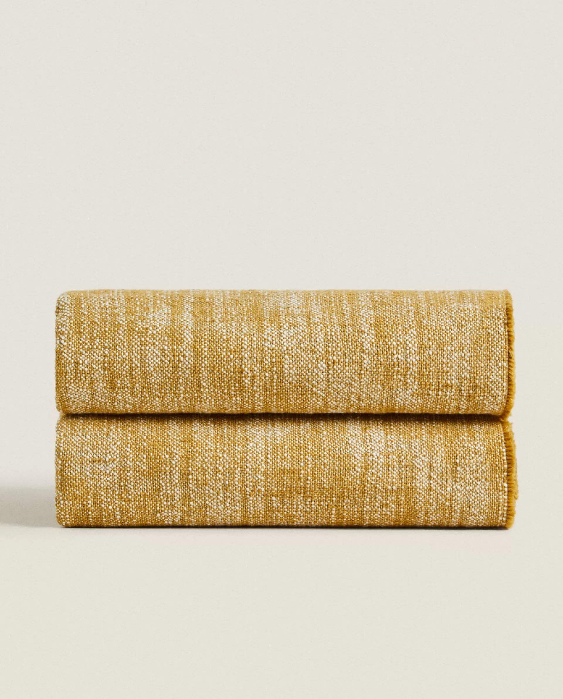 ZARA Home Flecked Blanket Mustard Yellow Fashion