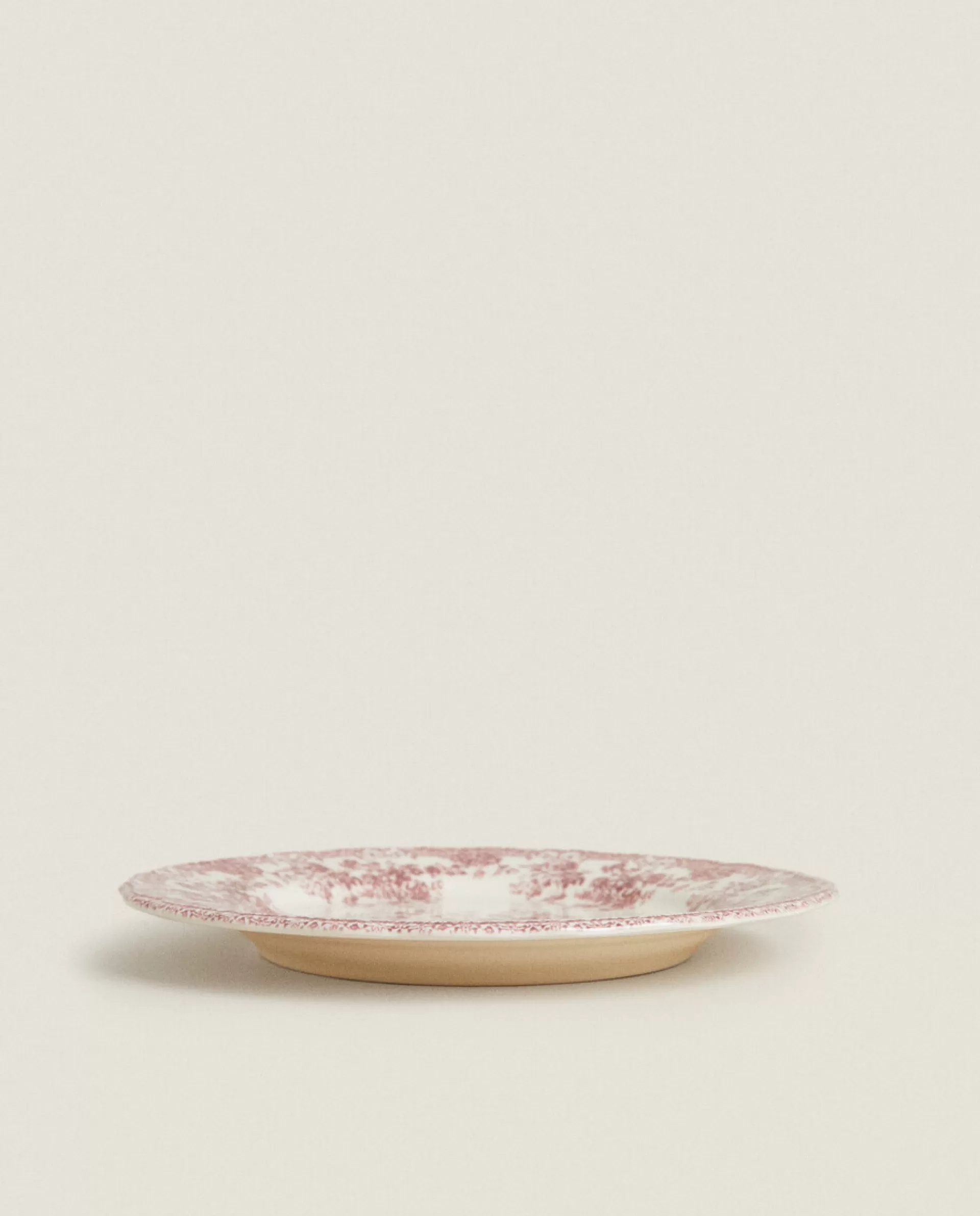 ZARA Home Floral Earthenware Dinner Plate Burgundy Store