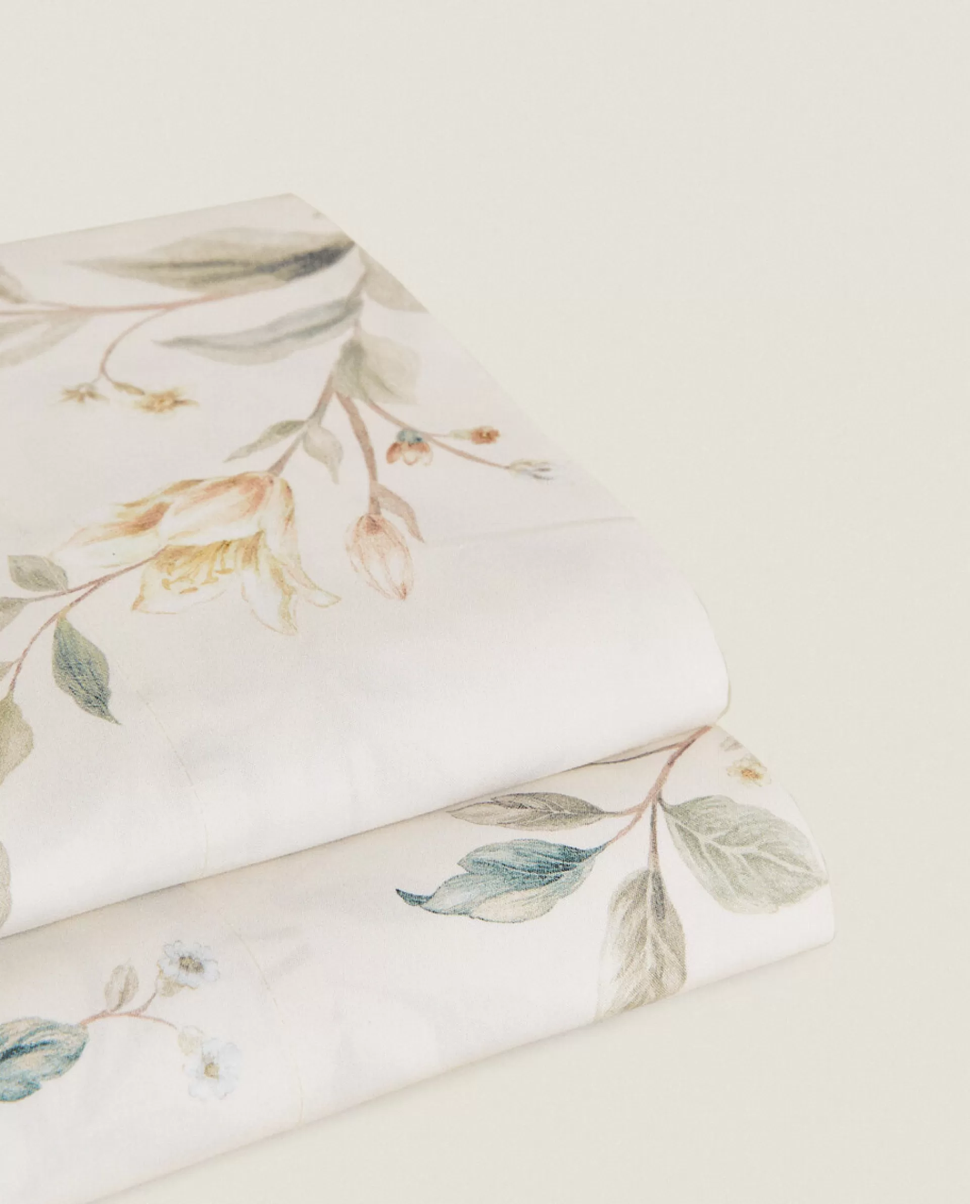 ZARA Home Floral Embroidery Flat Sheet Cream Best Sale