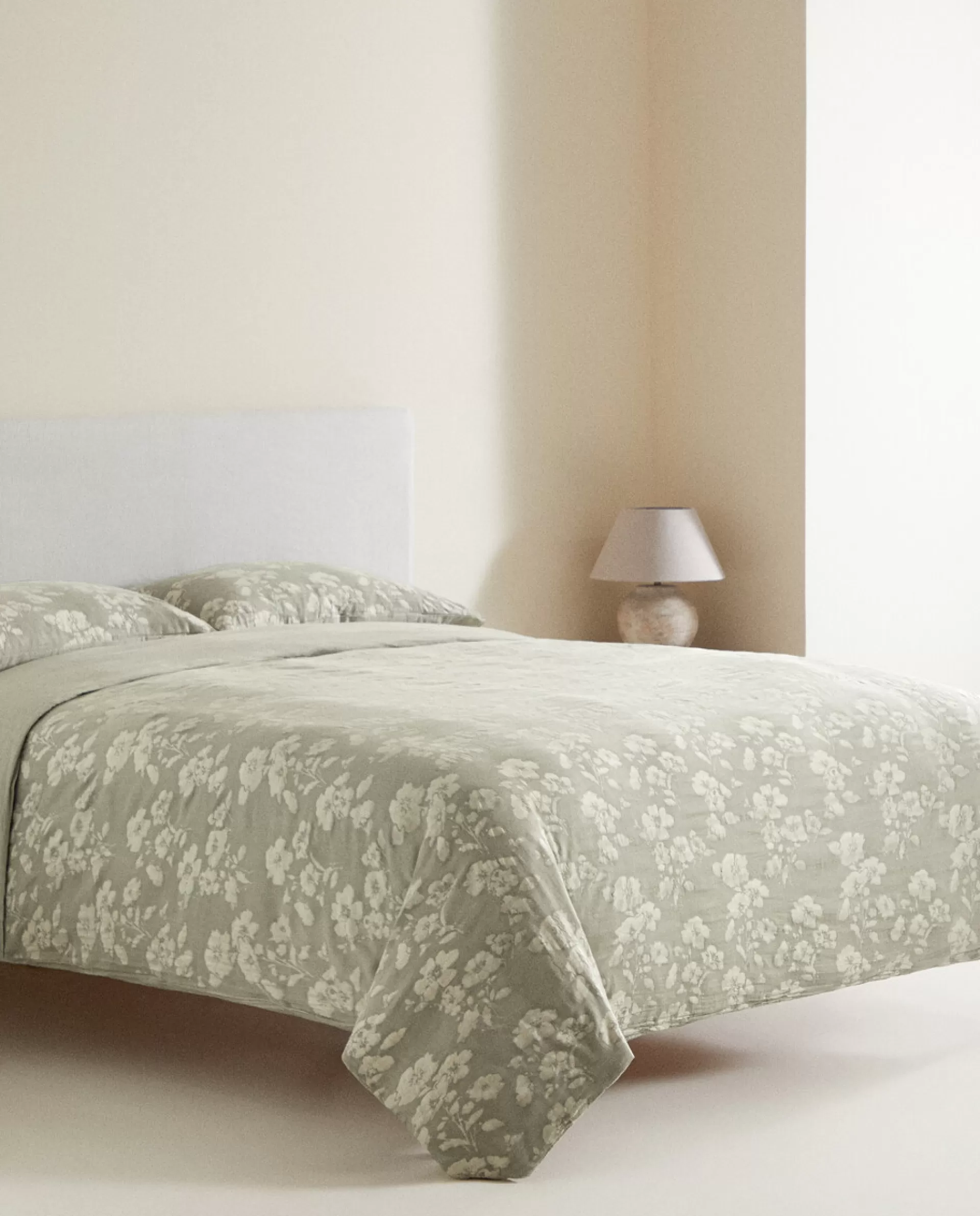 ZARA Home Floral Jacquard Duvet Cover Green Best Sale