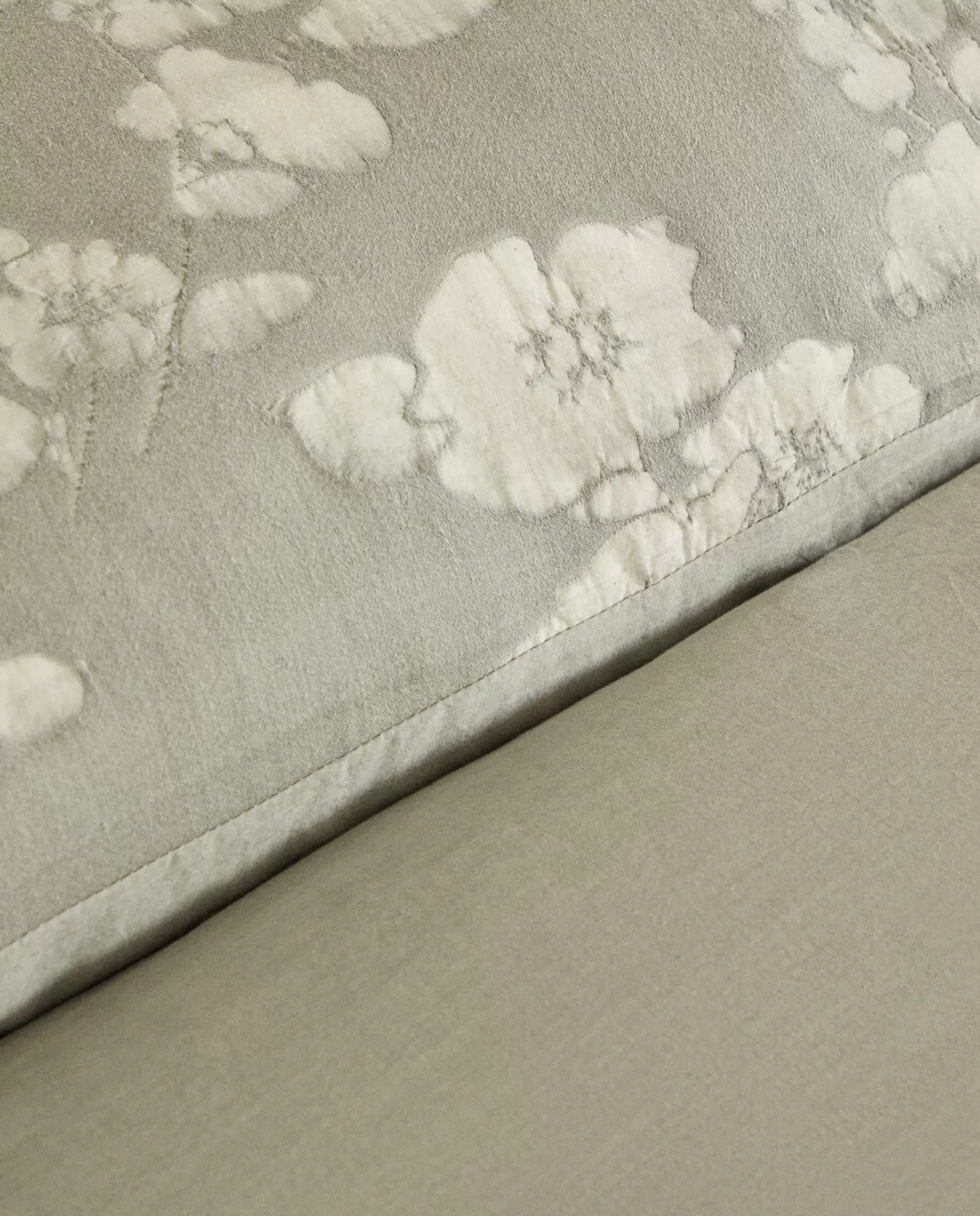 ZARA Home Floral Jacquard Duvet Cover Green Best Sale