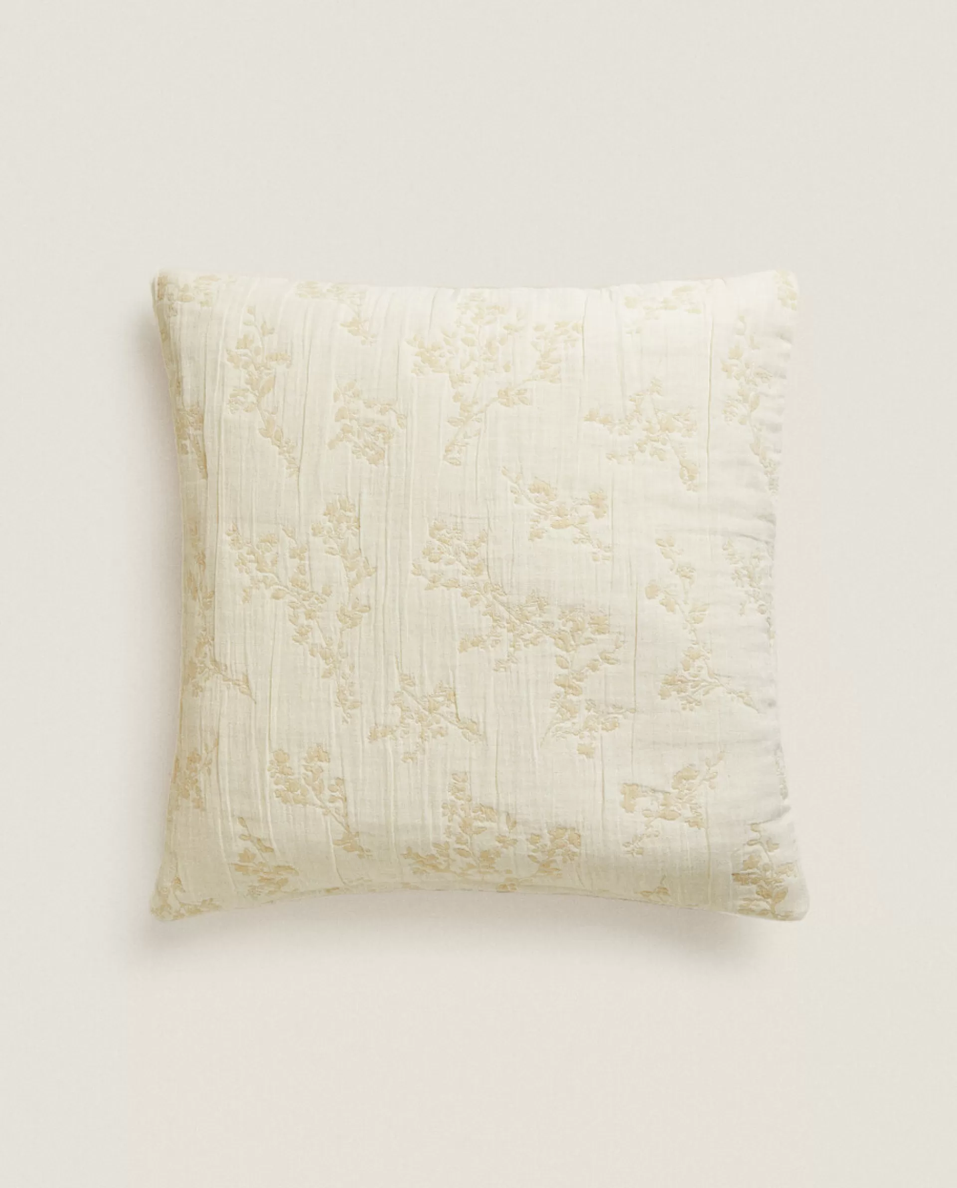 ZARA Home Floral Jacquard Throw Pillow Cover Beige Online