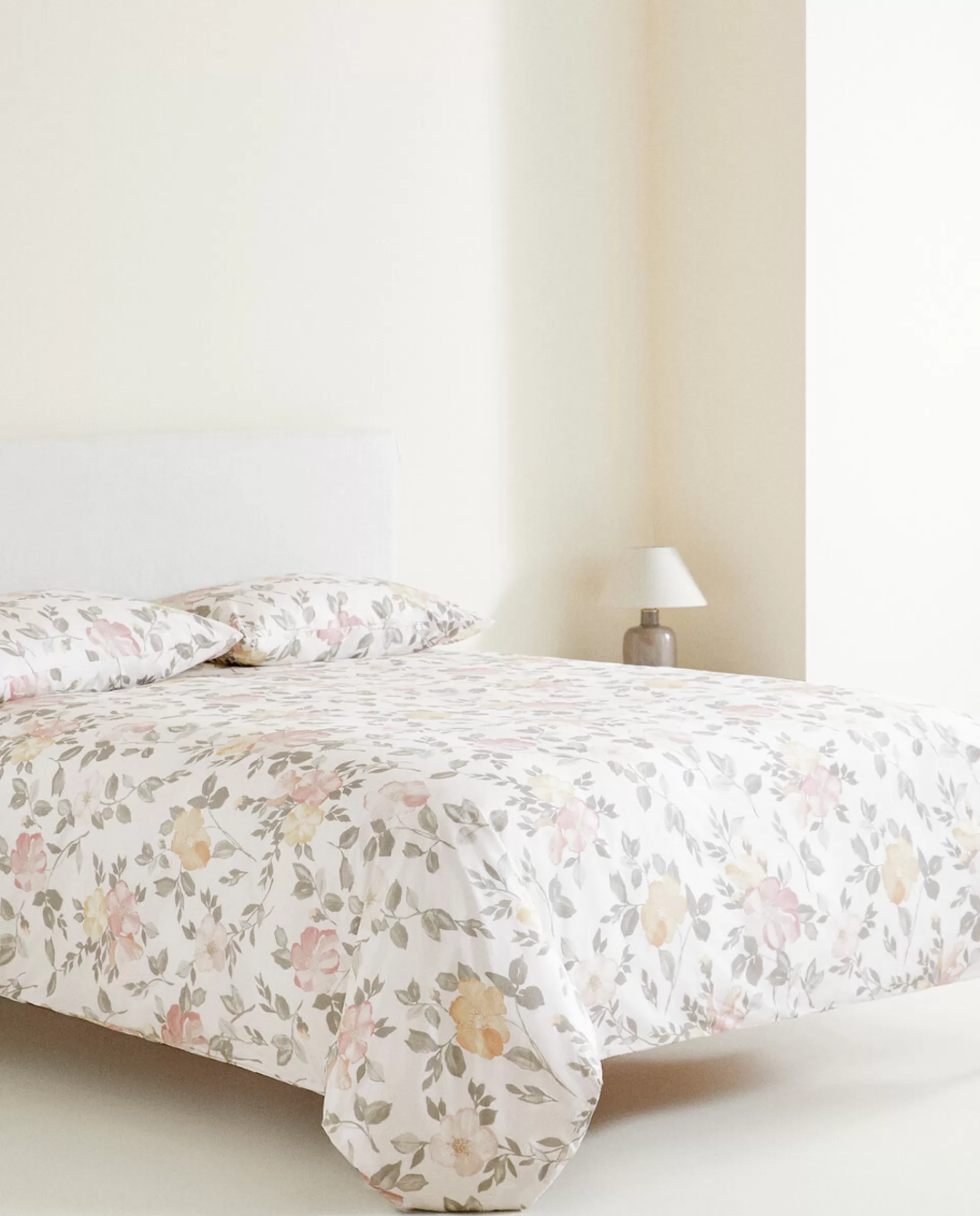 ZARA Home Floral Print Duvet Cover Pink Outlet