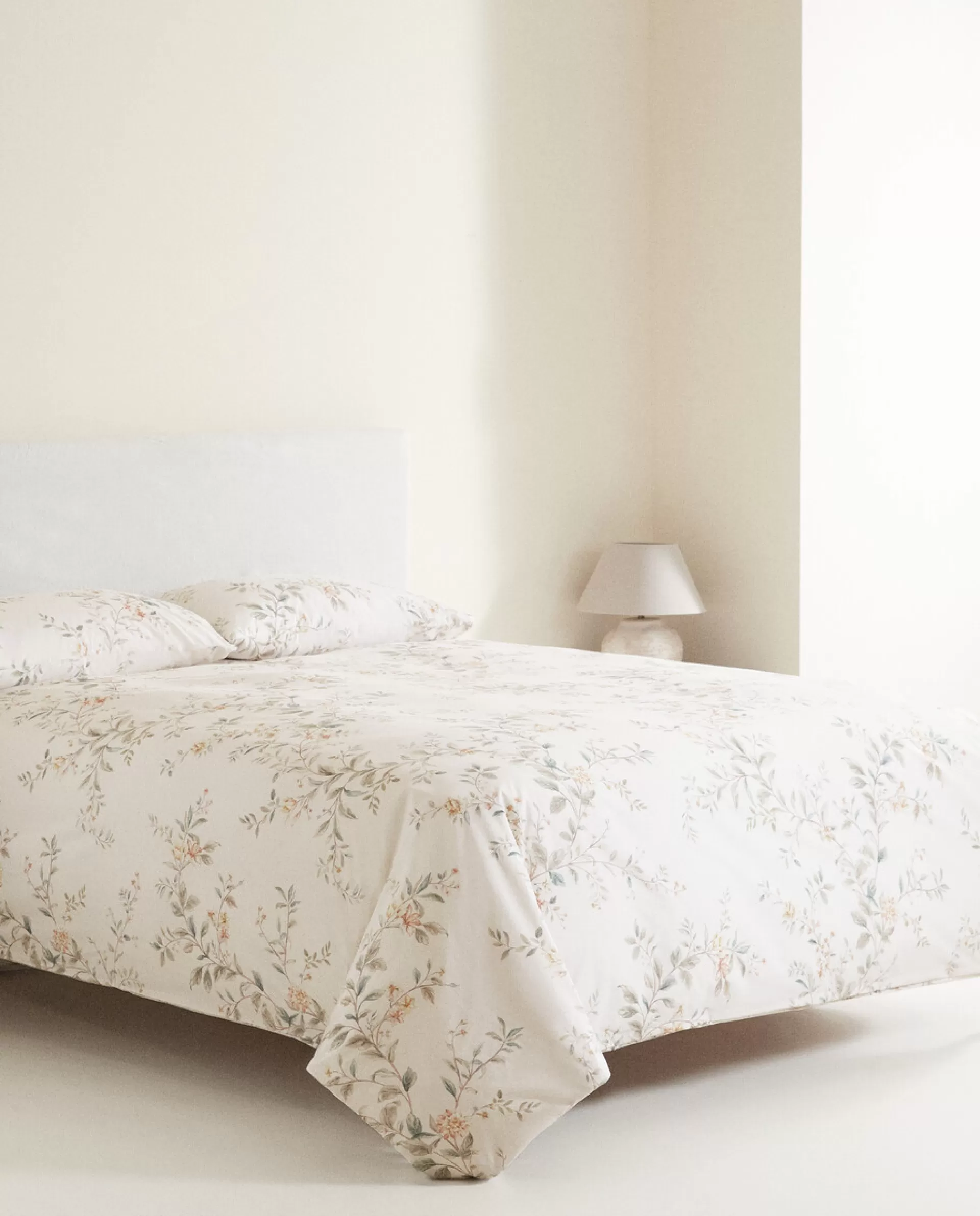 ZARA Home Floral Print Duvet Cover Cream Cheap