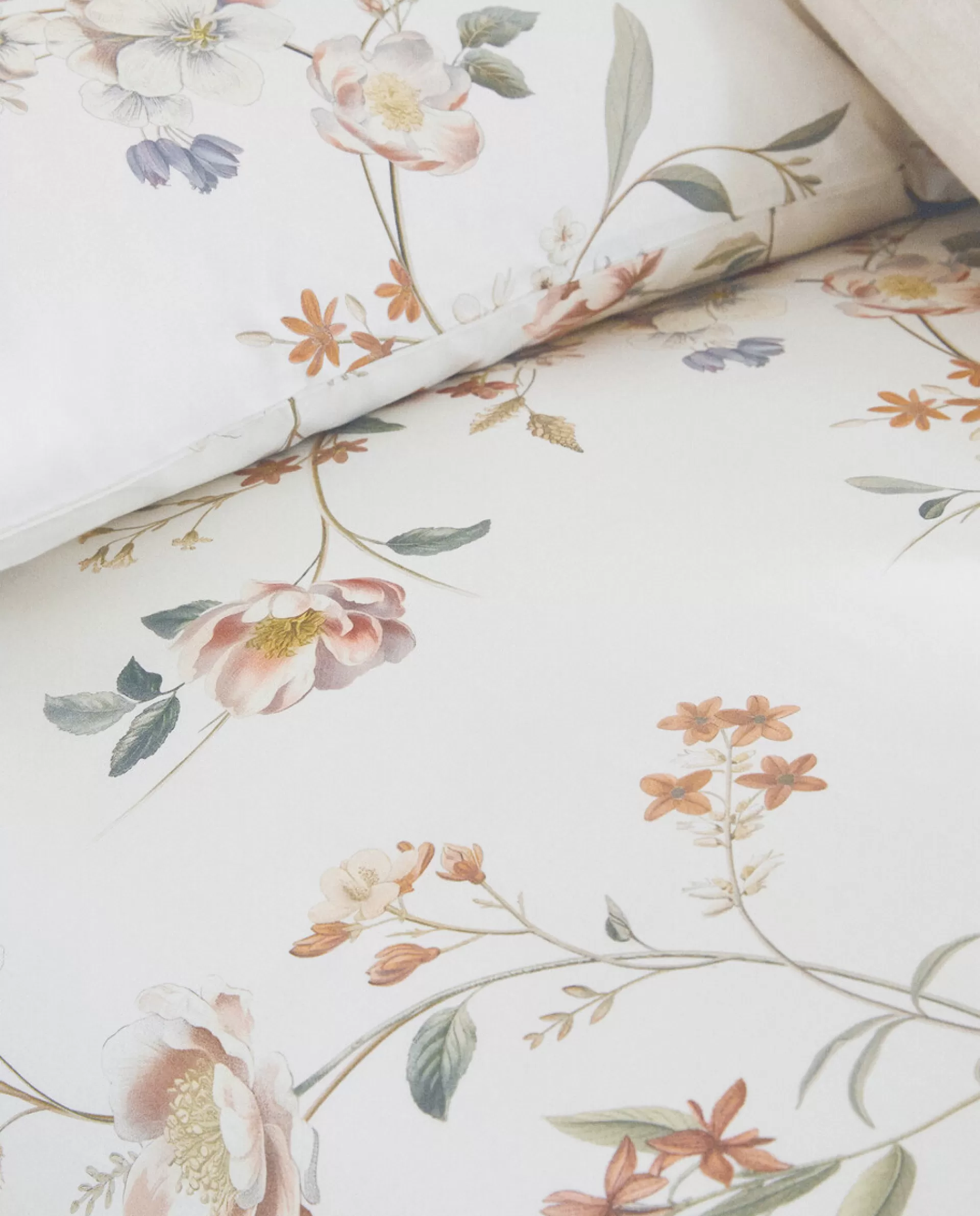 ZARA Home Floral Print Duvet Cover Oyster White Best