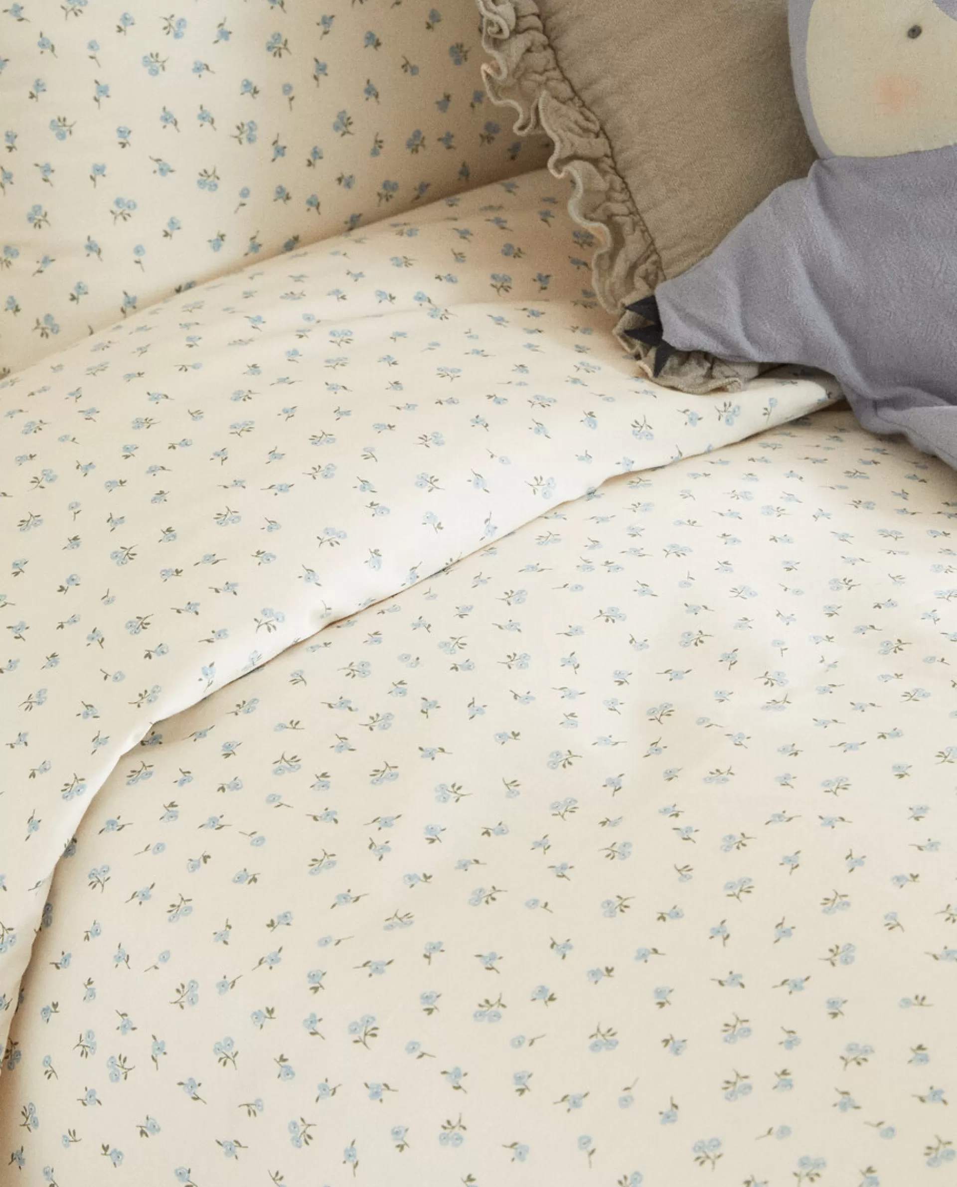 ZARA Home Floral Print Duvet Cover Blue Shop