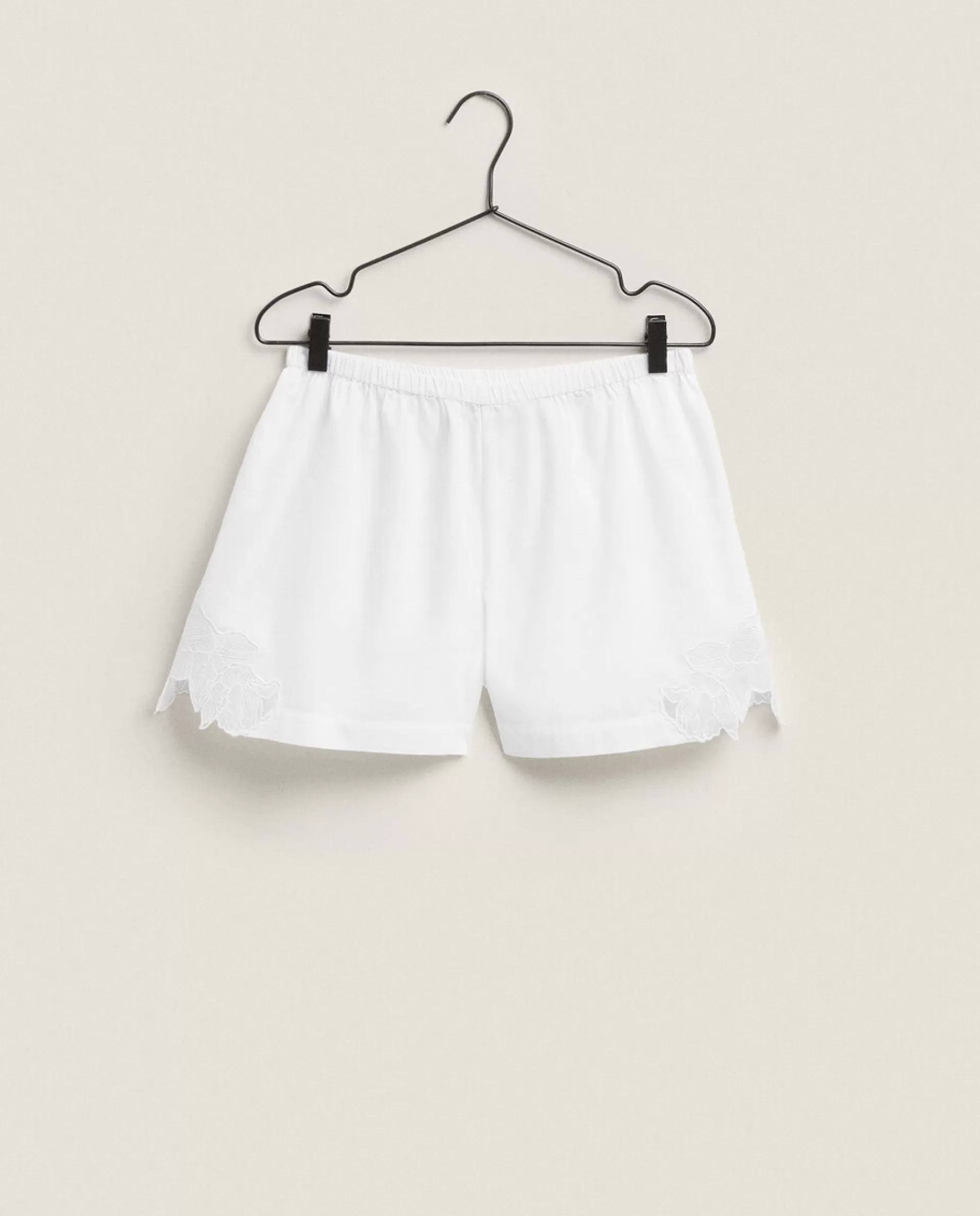 ZARA Home Floral Shorts White Flash Sale