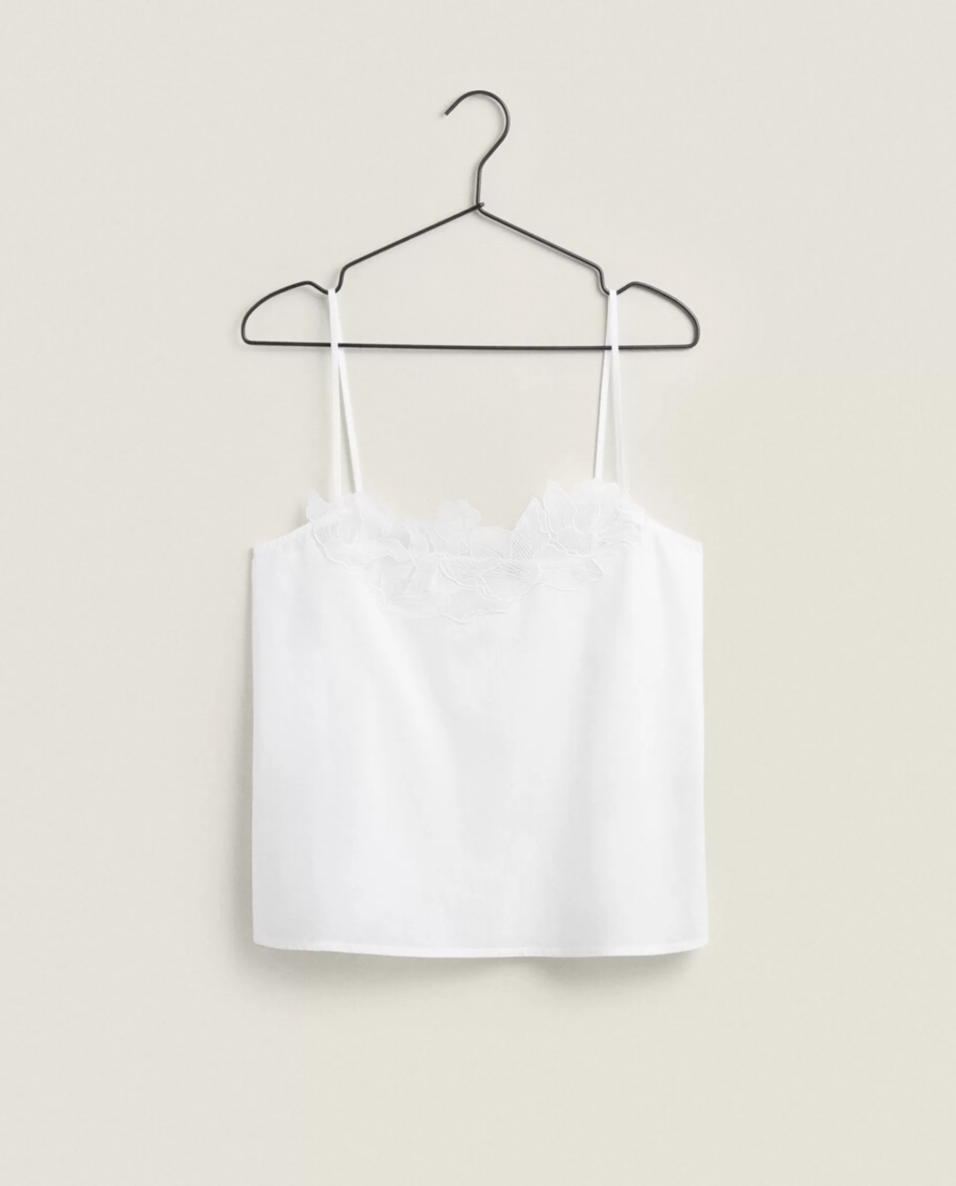 ZARA Home Floral Top With Straps White Cheap