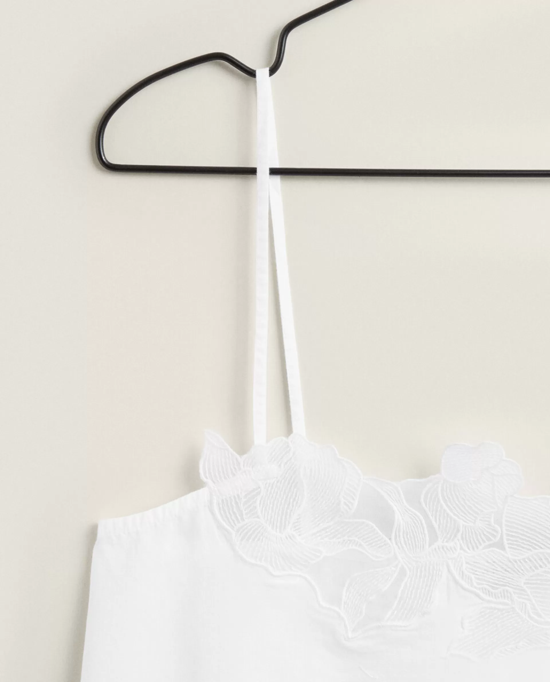 ZARA Home Floral Top With Straps White Cheap