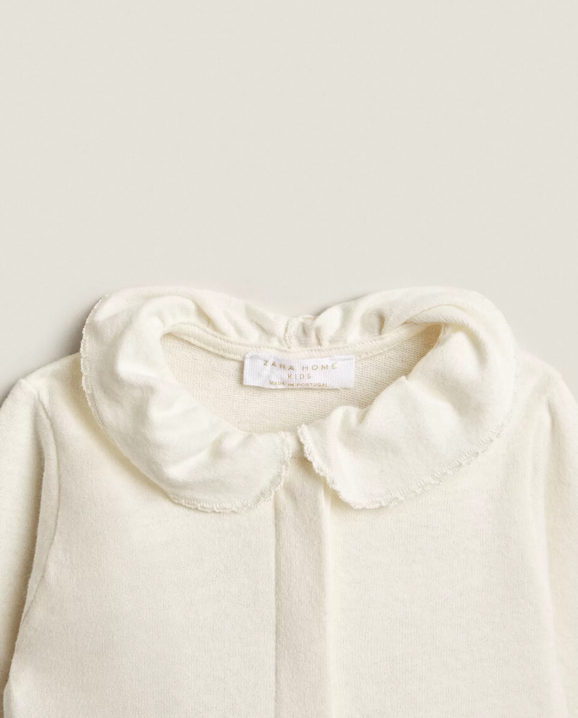 ZARA Home Footed Pajamas With Collar Cream New