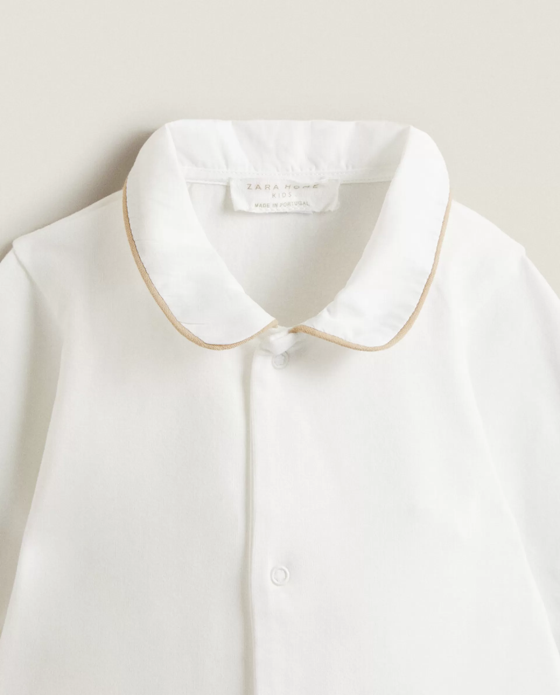 ZARA Home Footed Pajamas With Contrasting Piping White Flash Sale