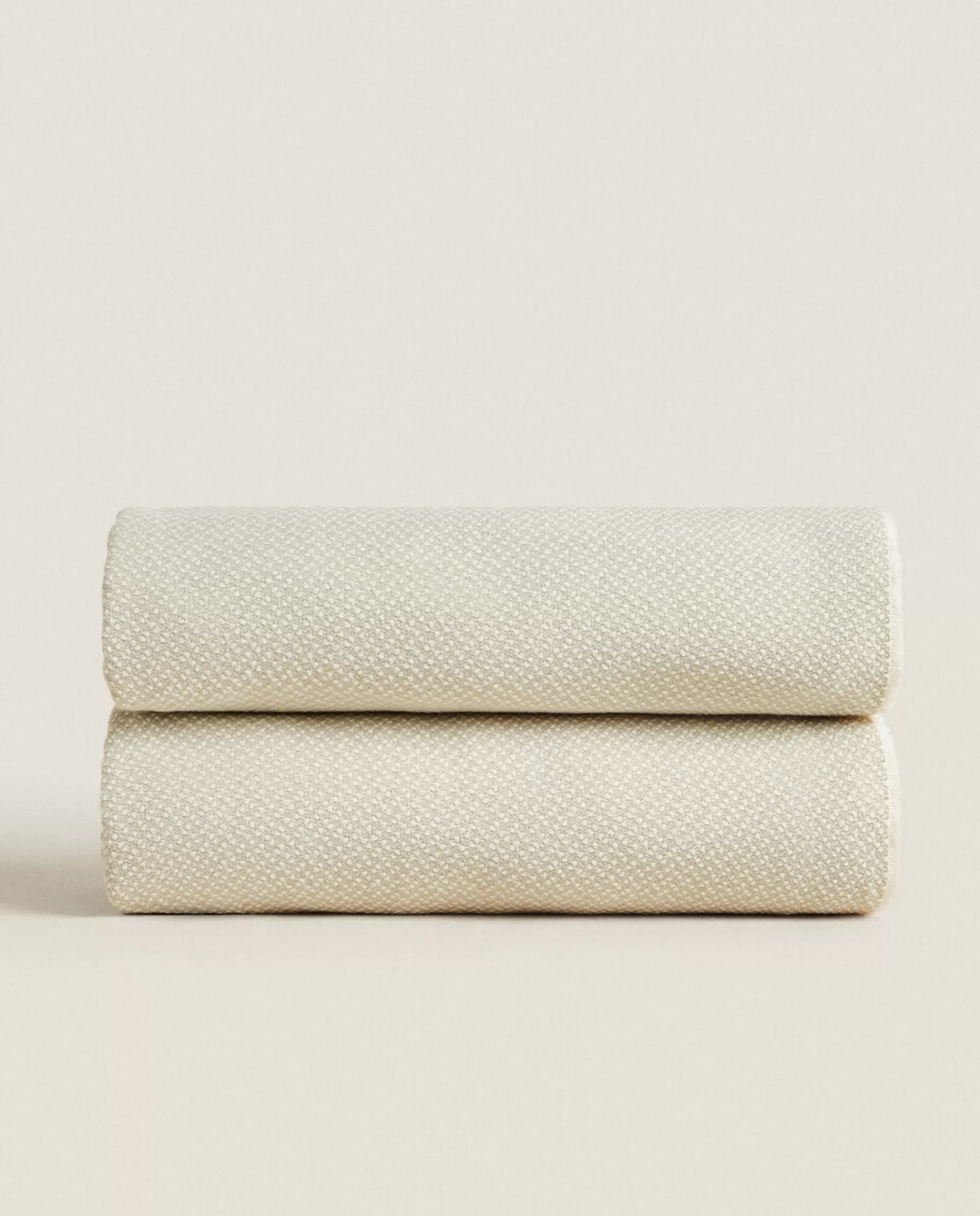 ZARA Home Fringed Acrylic Blanket Green Flash Sale