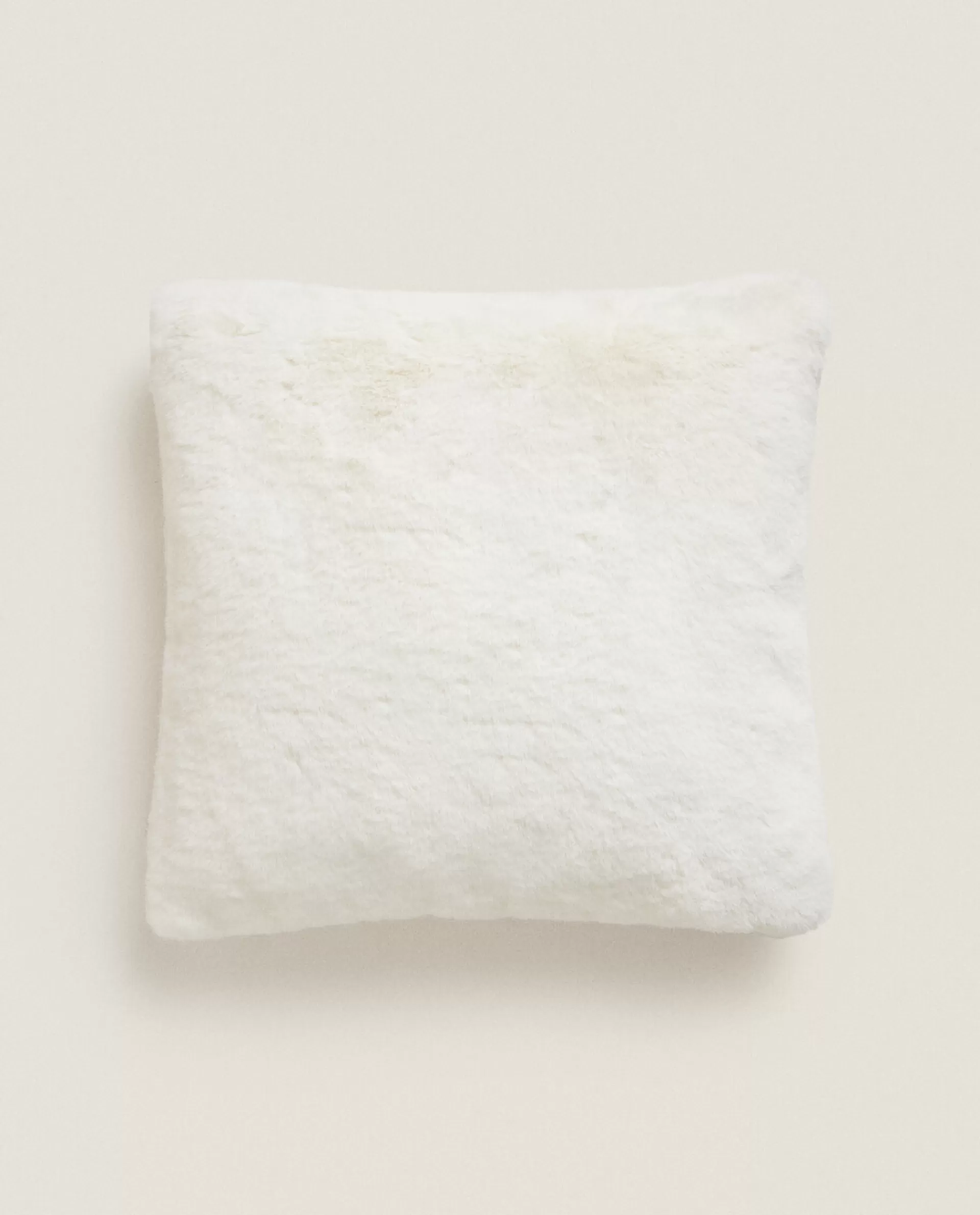 ZARA Home Fur (Faux) Throw Pillow Cover Oyster White Fashion