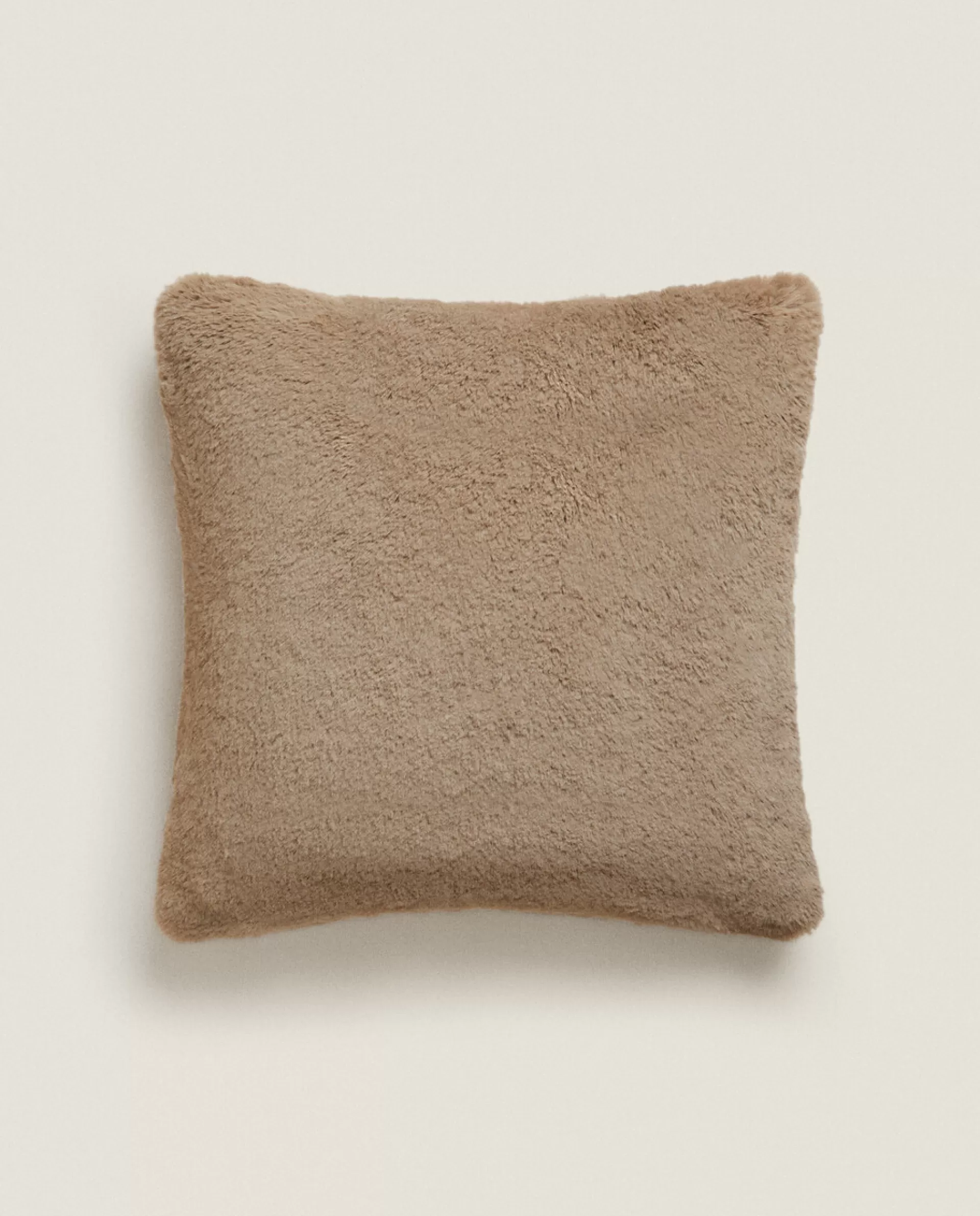 ZARA Home Fur (Faux) Throw Pillow Cover Taupe Online