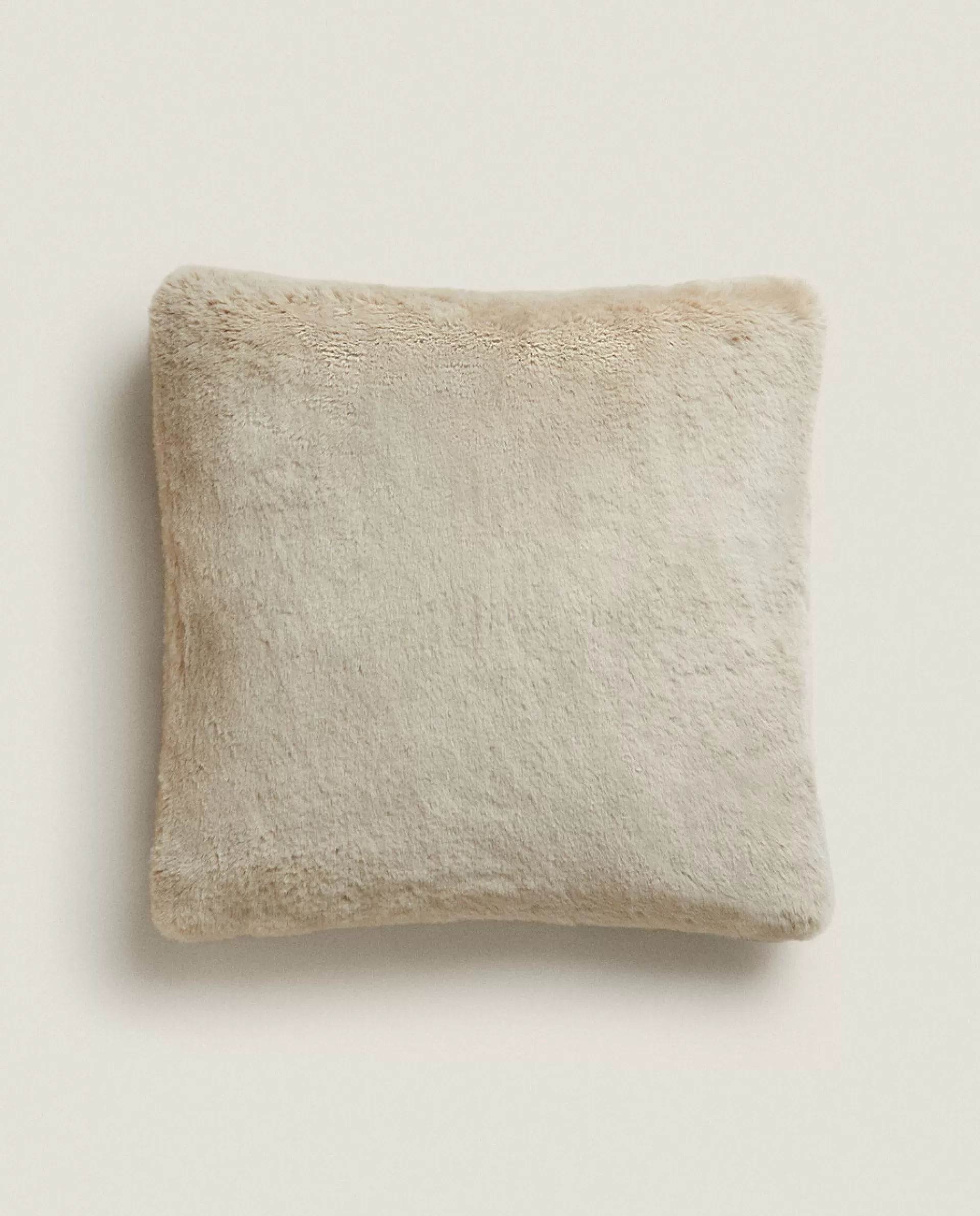 ZARA Home Fur (Faux) Throw Pillow Cover Beige Best