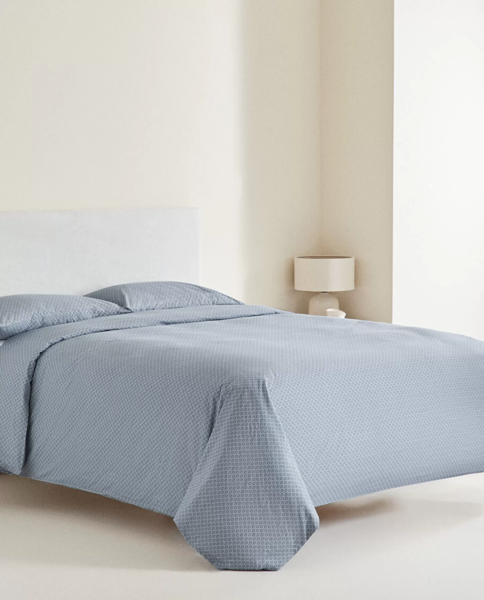 ZARA Home Geometric Print Duvet Cover Blue Flash Sale