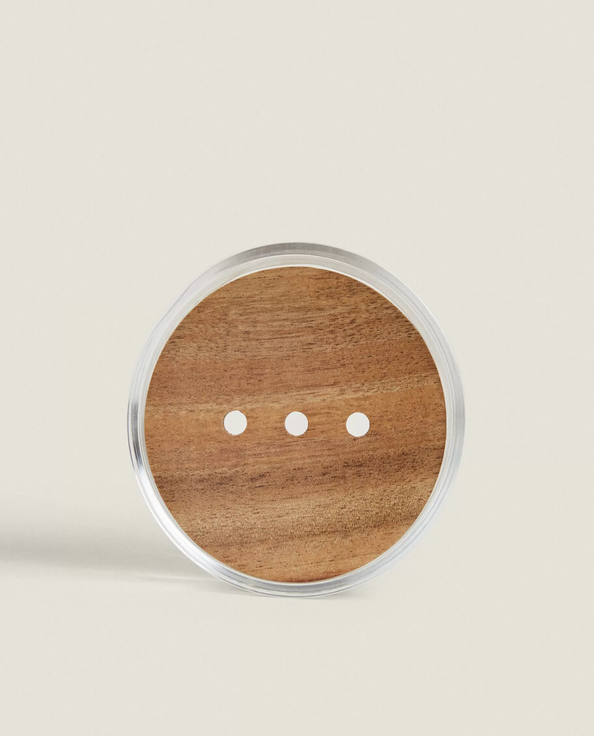 ZARA Home Glass And Wood Soap Dish Transparent Outlet