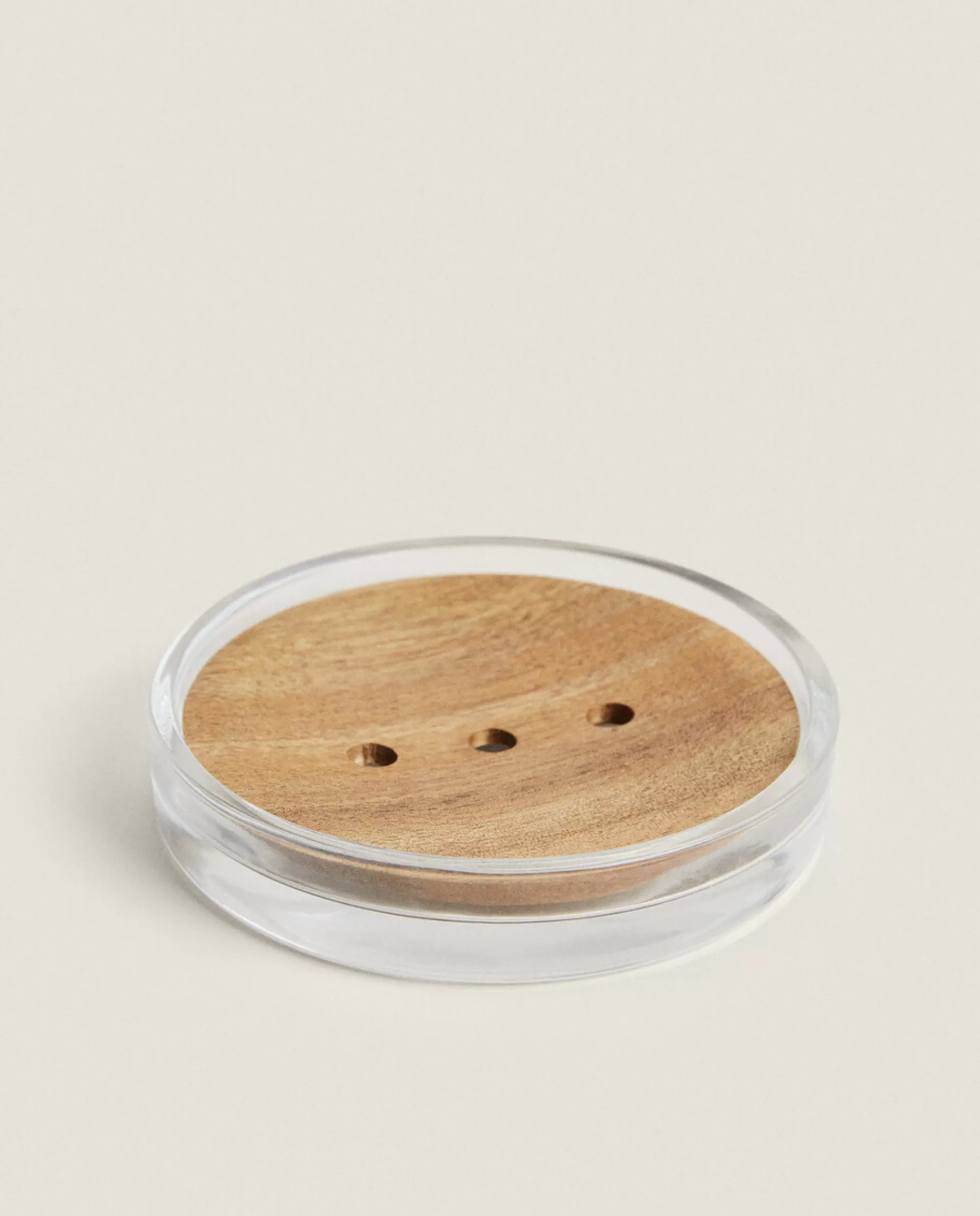 ZARA Home Glass And Wood Soap Dish Transparent Outlet