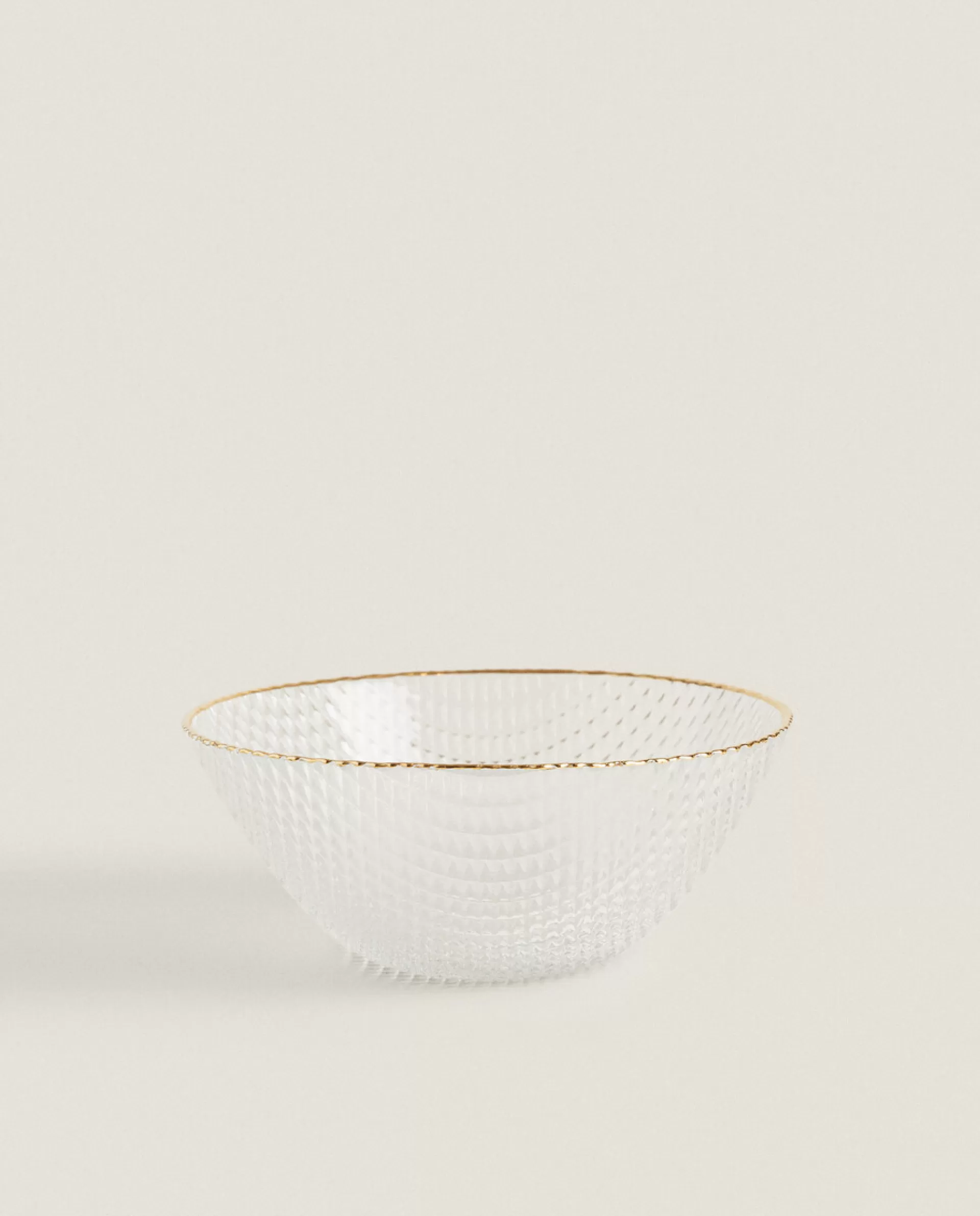ZARA Home Glass Bowl With Raised Detail Golden Sale