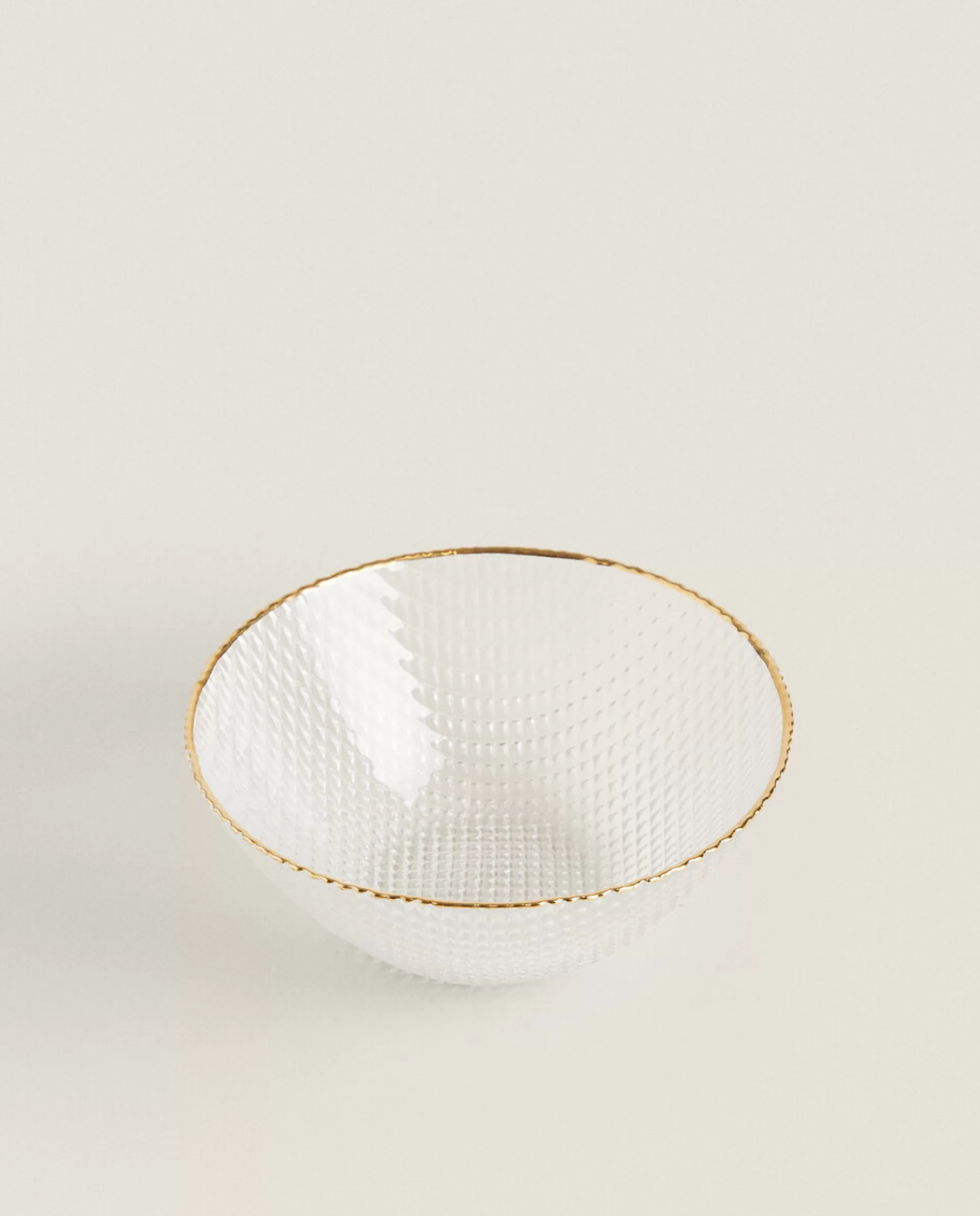 ZARA Home Glass Bowl With Raised Detail Golden Sale