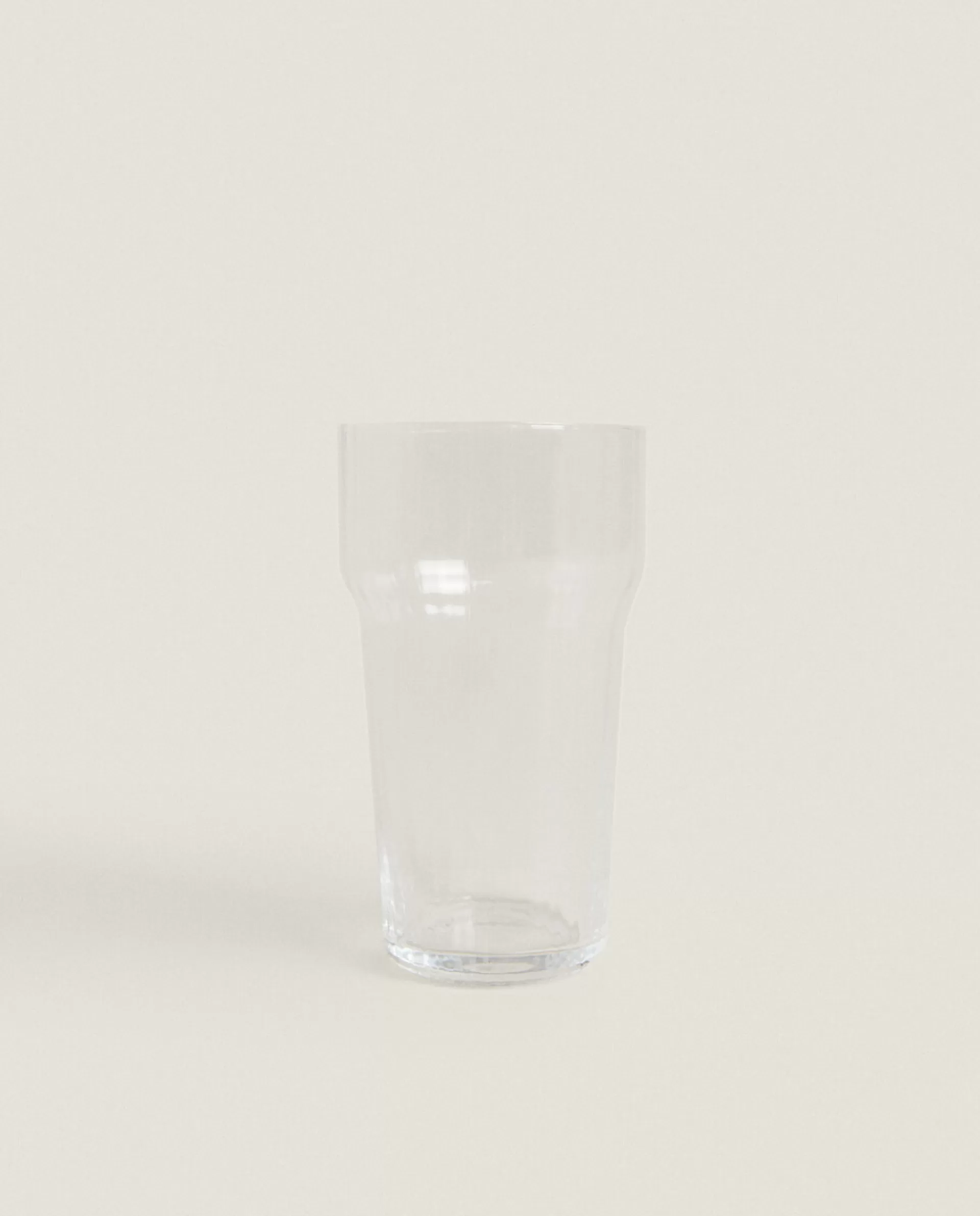ZARA Home Glass Soft Drink Tumbler With Line Design Transparent Flash Sale