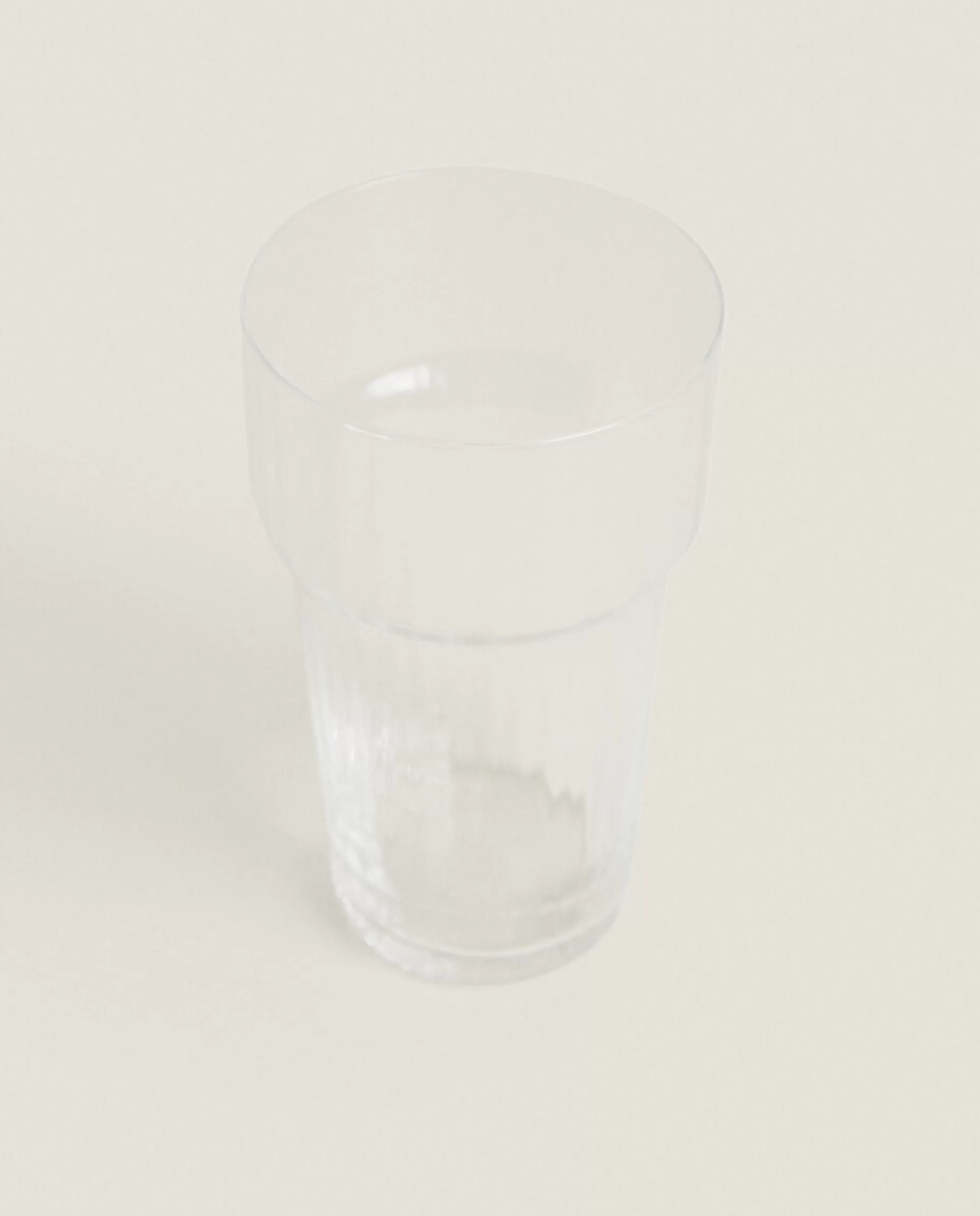 ZARA Home Glass Soft Drink Tumbler With Line Design Transparent Flash Sale