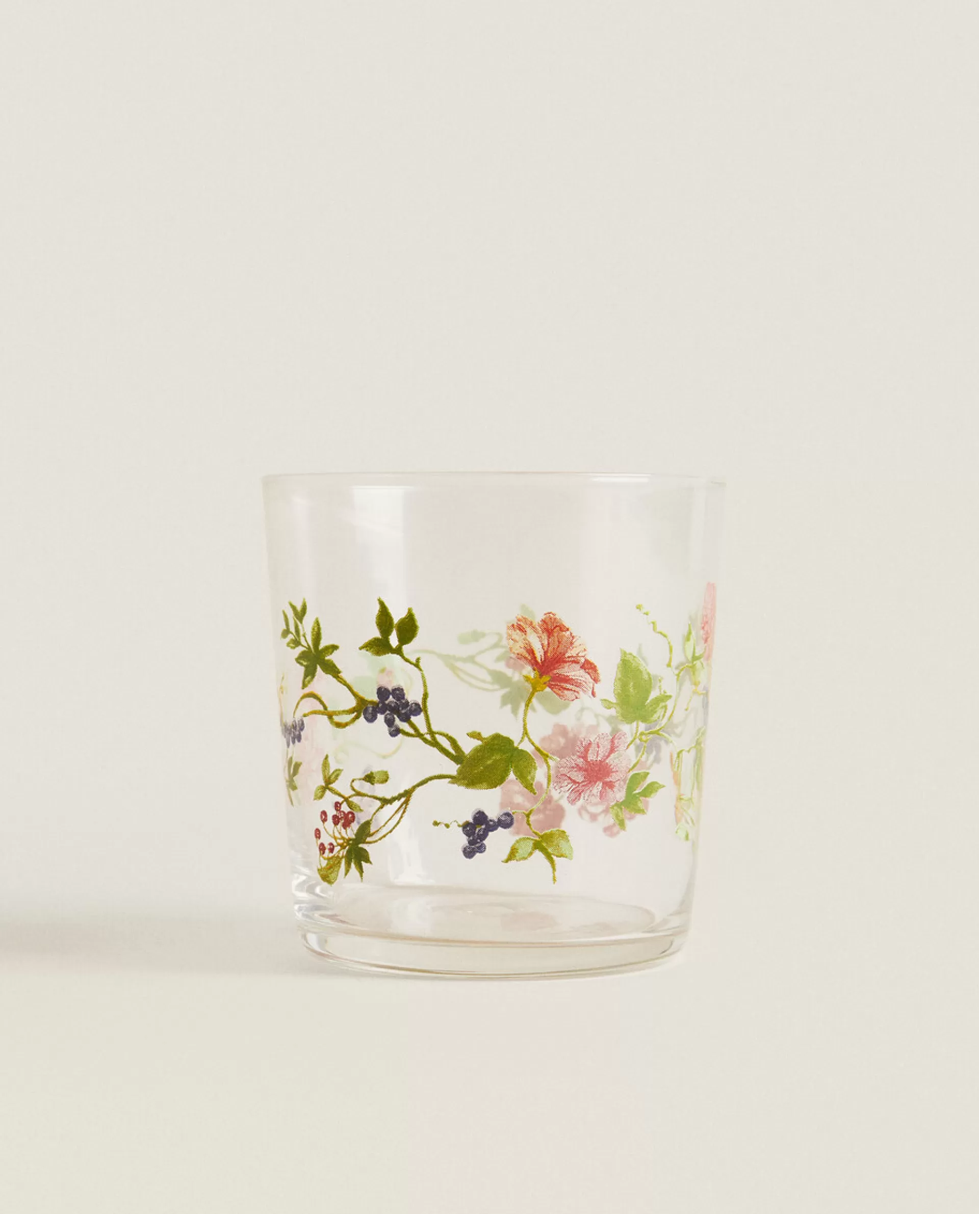 ZARA Home Glass Tumbler With Floral Design 4-901 Cheap