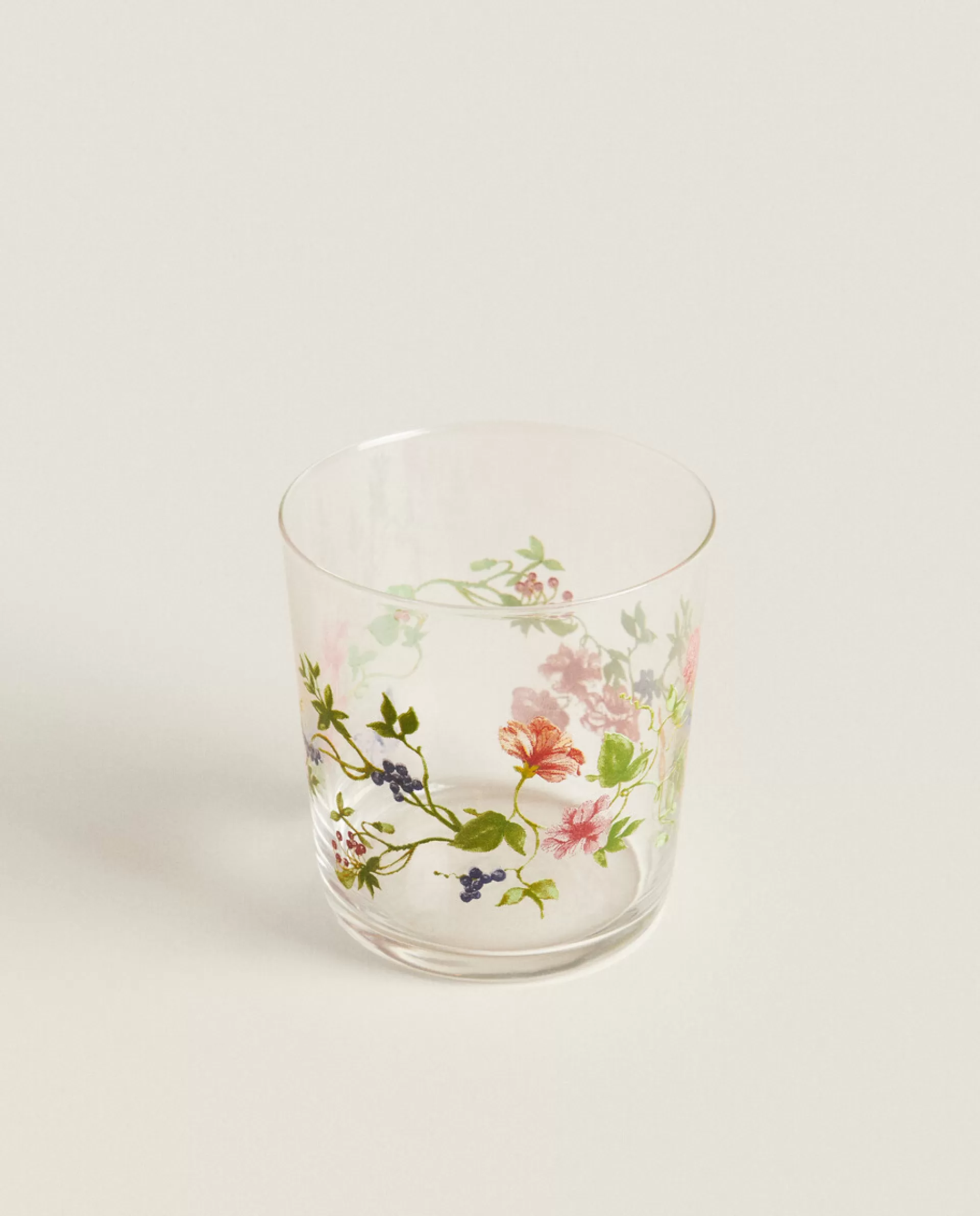 ZARA Home Glass Tumbler With Floral Design 4-901 Cheap