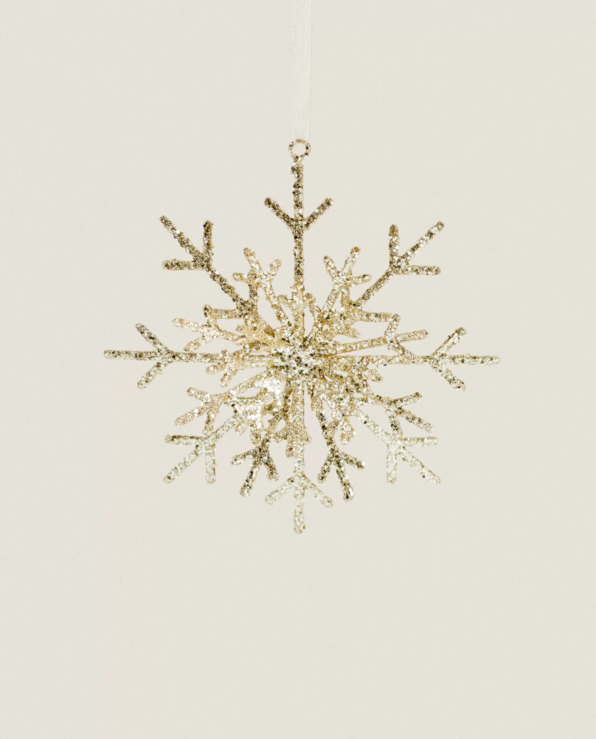 ZARA Home Glittery Christmas Snowflake Decoration Golden New